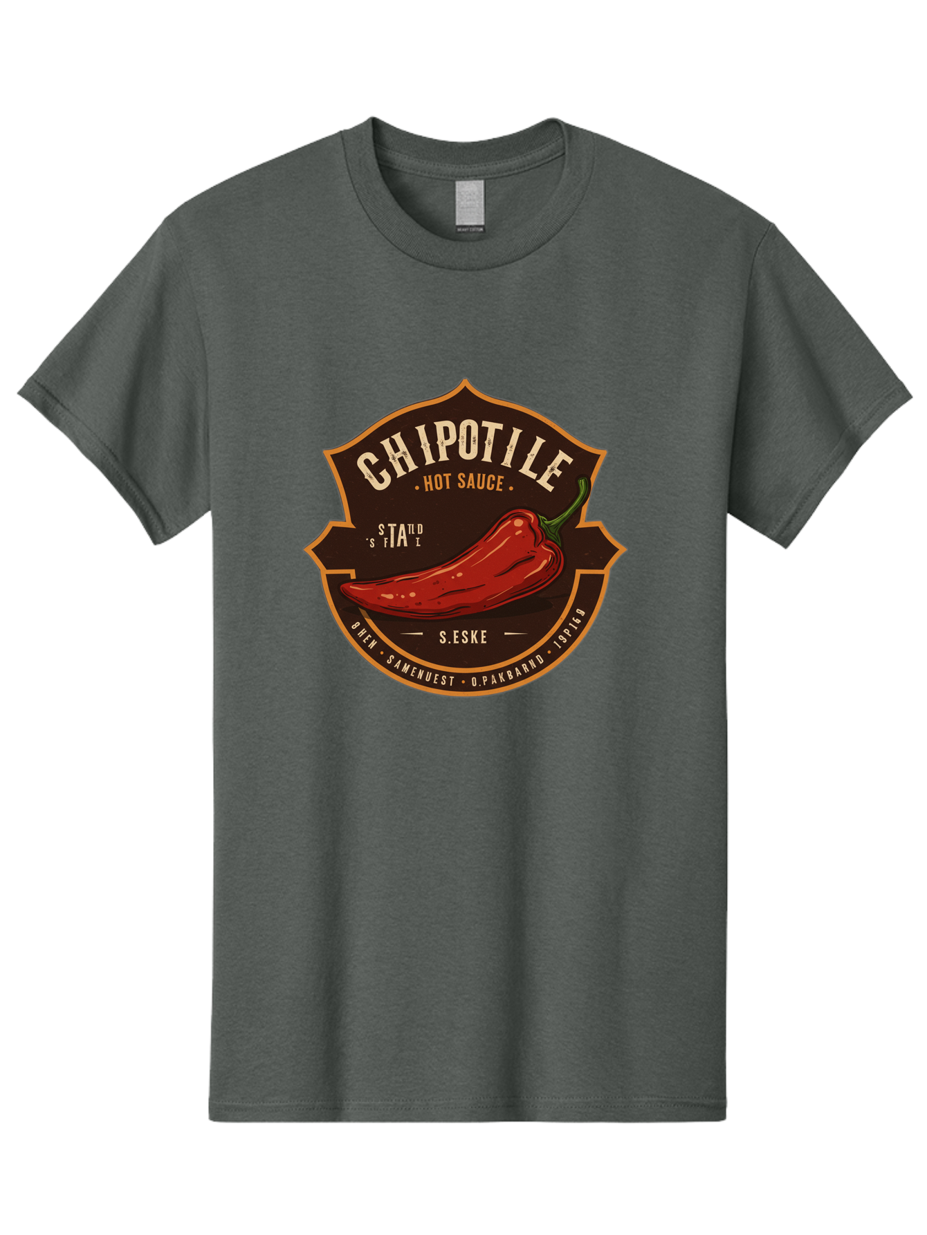 Chipotle-Hot-Sauce Men'S Graphic Tee, 100% Cotton, Comfortable Casual Summer Wear, Machine Washable, Chipotle Pepper, Hot Sauce, Spicy Food, Red Pepper, Condiment, Gourmet Sauce, Savory Flavor, Smoky Heat, Fiery Taste, Spicy Condiment Baa297