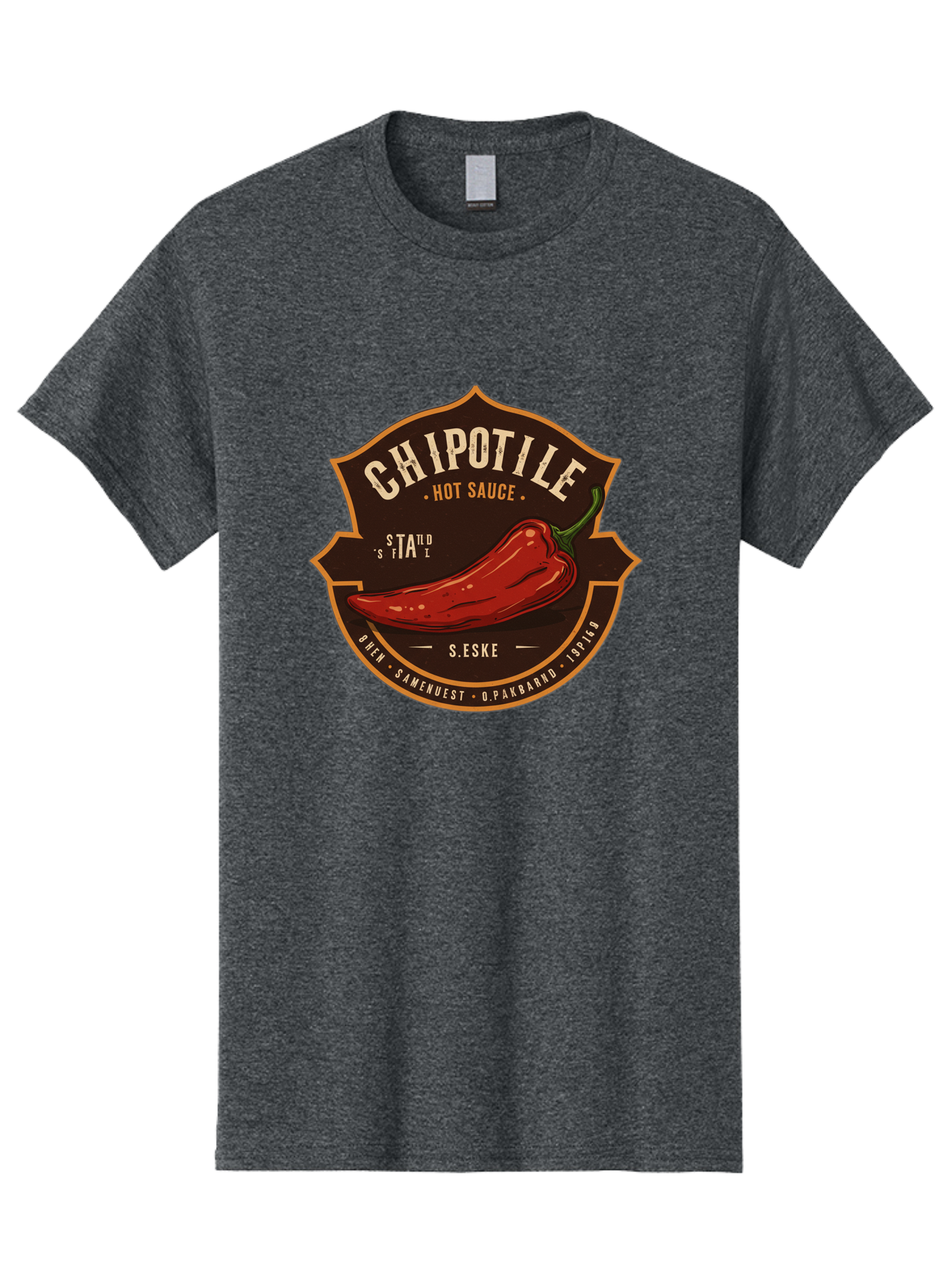 Chipotle-Hot-Sauce Men'S Graphic Tee, 100% Cotton, Comfortable Casual Summer Wear, Machine Washable, Chipotle Pepper, Hot Sauce, Spicy Food, Red Pepper, Condiment, Gourmet Sauce, Savory Flavor, Smoky Heat, Fiery Taste, Spicy Condiment Baa297