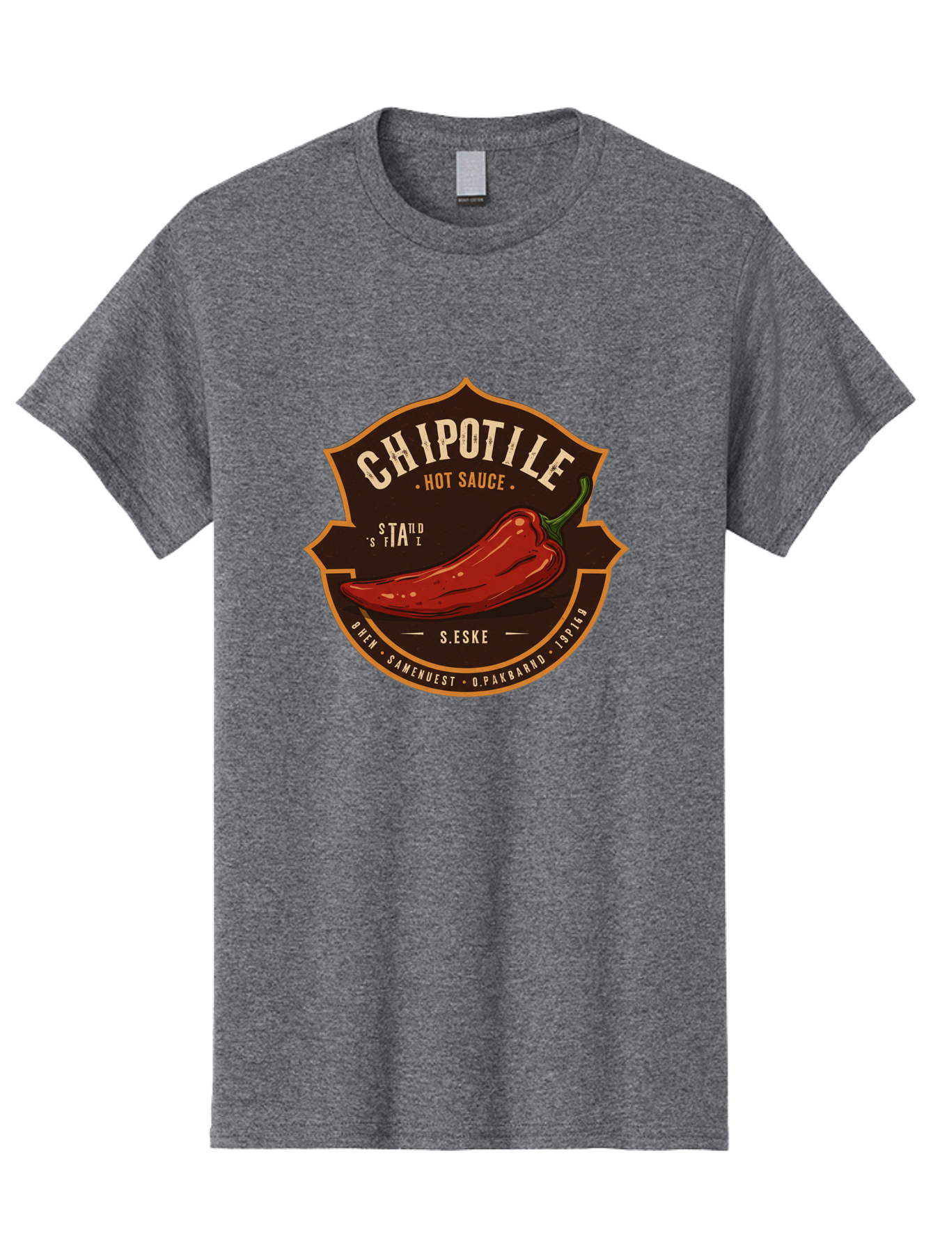 Chipotle-Hot-Sauce Men'S Graphic Tee, 100% Cotton, Comfortable Casual Summer Wear, Machine Washable, Chipotle Pepper, Hot Sauce, Spicy Food, Red Pepper, Condiment, Gourmet Sauce, Savory Flavor, Smoky Heat, Fiery Taste, Spicy Condiment Baa297