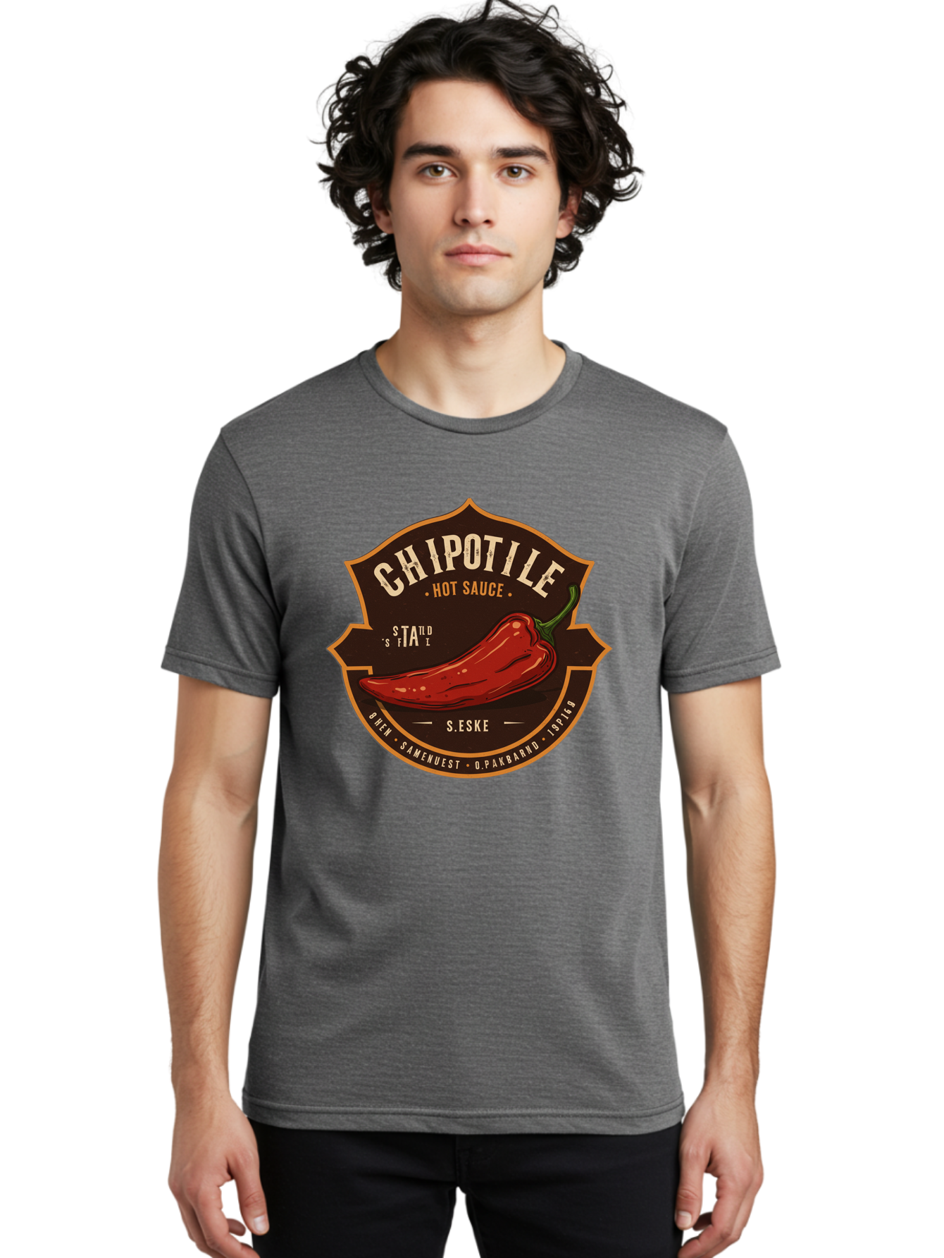 Chipotle-Hot-Sauce Men'S Graphic Tee, 100% Cotton, Comfortable Casual Summer Wear, Machine Washable, Chipotle Pepper, Hot Sauce, Spicy Food, Red Pepper, Condiment, Gourmet Sauce, Savory Flavor, Smoky Heat, Fiery Taste, Spicy Condiment Baa297