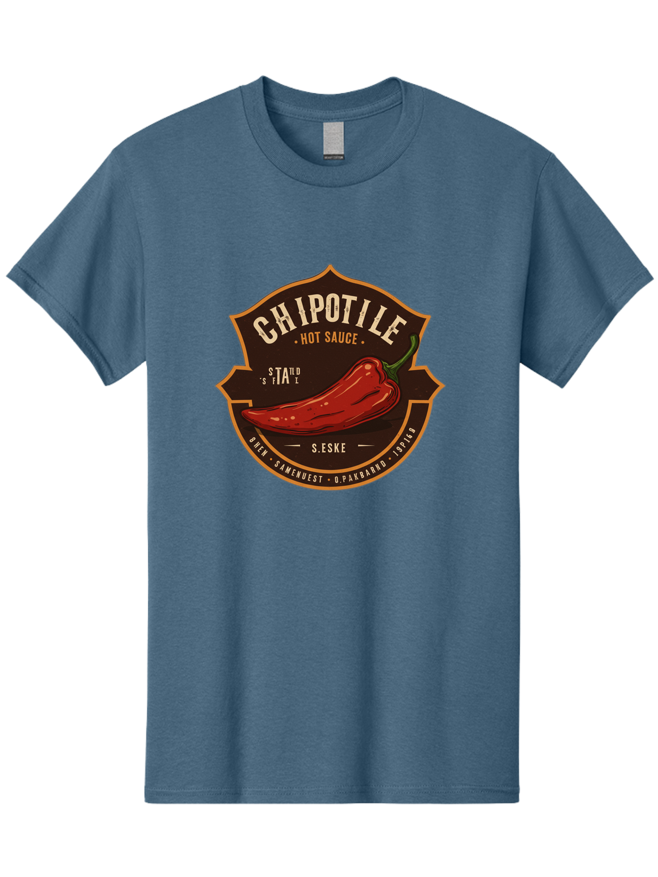 Chipotle-Hot-Sauce Men'S Graphic Tee, 100% Cotton, Comfortable Casual Summer Wear, Machine Washable, Chipotle Pepper, Hot Sauce, Spicy Food, Red Pepper, Condiment, Gourmet Sauce, Savory Flavor, Smoky Heat, Fiery Taste, Spicy Condiment Baa297
