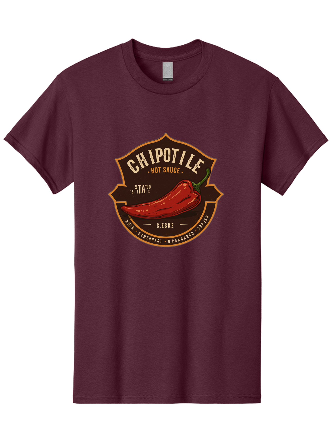 Chipotle-Hot-Sauce Men'S Graphic Tee, 100% Cotton, Comfortable Casual Summer Wear, Machine Washable, Chipotle Pepper, Hot Sauce, Spicy Food, Red Pepper, Condiment, Gourmet Sauce, Savory Flavor, Smoky Heat, Fiery Taste, Spicy Condiment Baa297