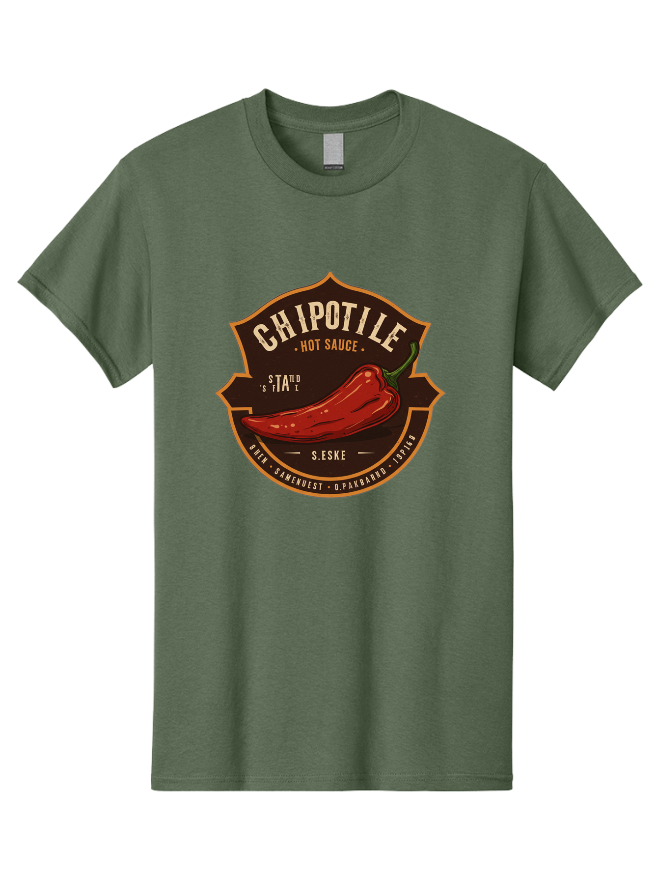 Chipotle-Hot-Sauce Men'S Graphic Tee, 100% Cotton, Comfortable Casual Summer Wear, Machine Washable, Chipotle Pepper, Hot Sauce, Spicy Food, Red Pepper, Condiment, Gourmet Sauce, Savory Flavor, Smoky Heat, Fiery Taste, Spicy Condiment Baa297