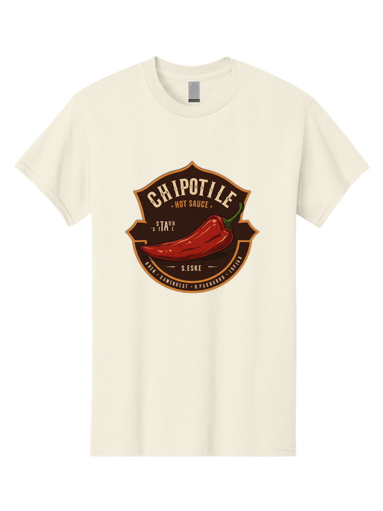 Chipotle-Hot-Sauce Men'S Graphic Tee, 100% Cotton, Comfortable Casual Summer Wear, Machine Washable, Chipotle Pepper, Hot Sauce, Spicy Food, Red Pepper, Condiment, Gourmet Sauce, Savory Flavor, Smoky Heat, Fiery Taste, Spicy Condiment Baa297