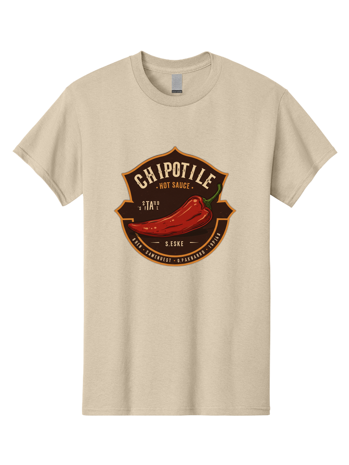 Chipotle-Hot-Sauce Men'S Graphic Tee, 100% Cotton, Comfortable Casual Summer Wear, Machine Washable, Chipotle Pepper, Hot Sauce, Spicy Food, Red Pepper, Condiment, Gourmet Sauce, Savory Flavor, Smoky Heat, Fiery Taste, Spicy Condiment Baa297