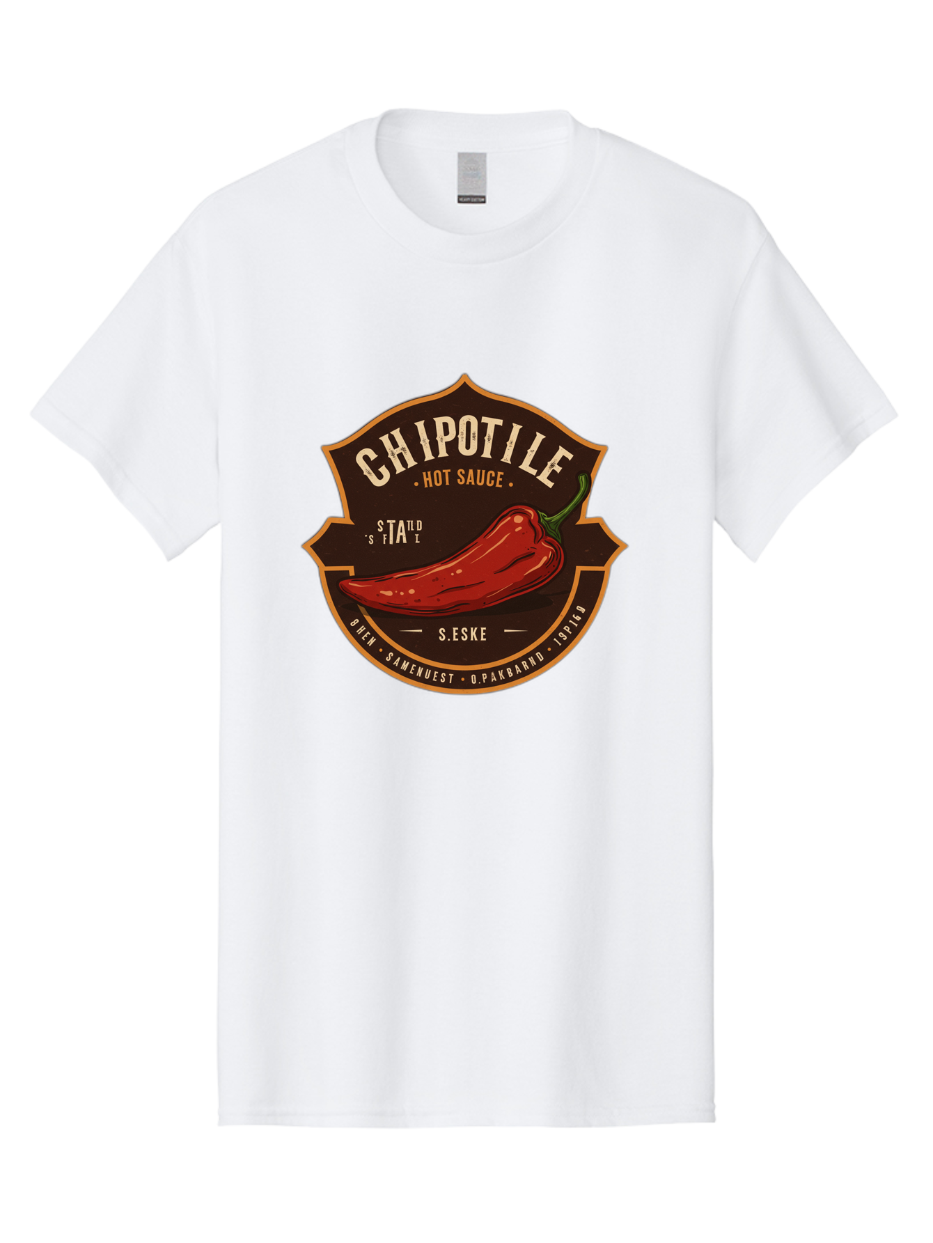 Chipotle-Hot-Sauce Men'S Graphic Tee, 100% Cotton, Comfortable Casual Summer Wear, Machine Washable, Chipotle Pepper, Hot Sauce, Spicy Food, Red Pepper, Condiment, Gourmet Sauce, Savory Flavor, Smoky Heat, Fiery Taste, Spicy Condiment Baa297