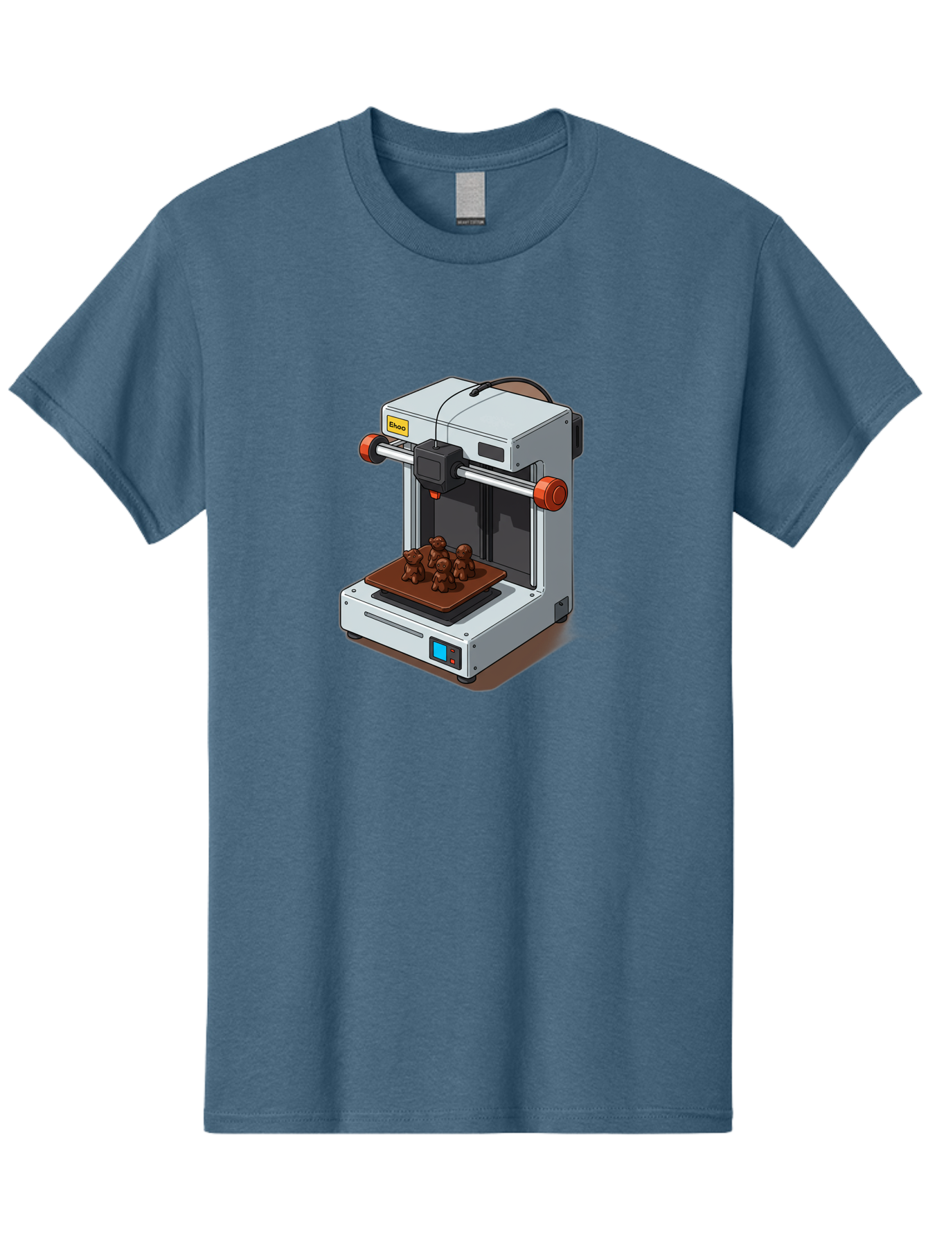 Choco-3D-Printer Men'S Graphic Tee, 100% Cotton, Comfortable Casual Summer Wear, Machine Washable, 3D Printing Technology, Additive Manufacturing, Chocolate Printing, 3D Chocolate Printer, Makergear, Digital Fabrication, Prototype Development, Baa298