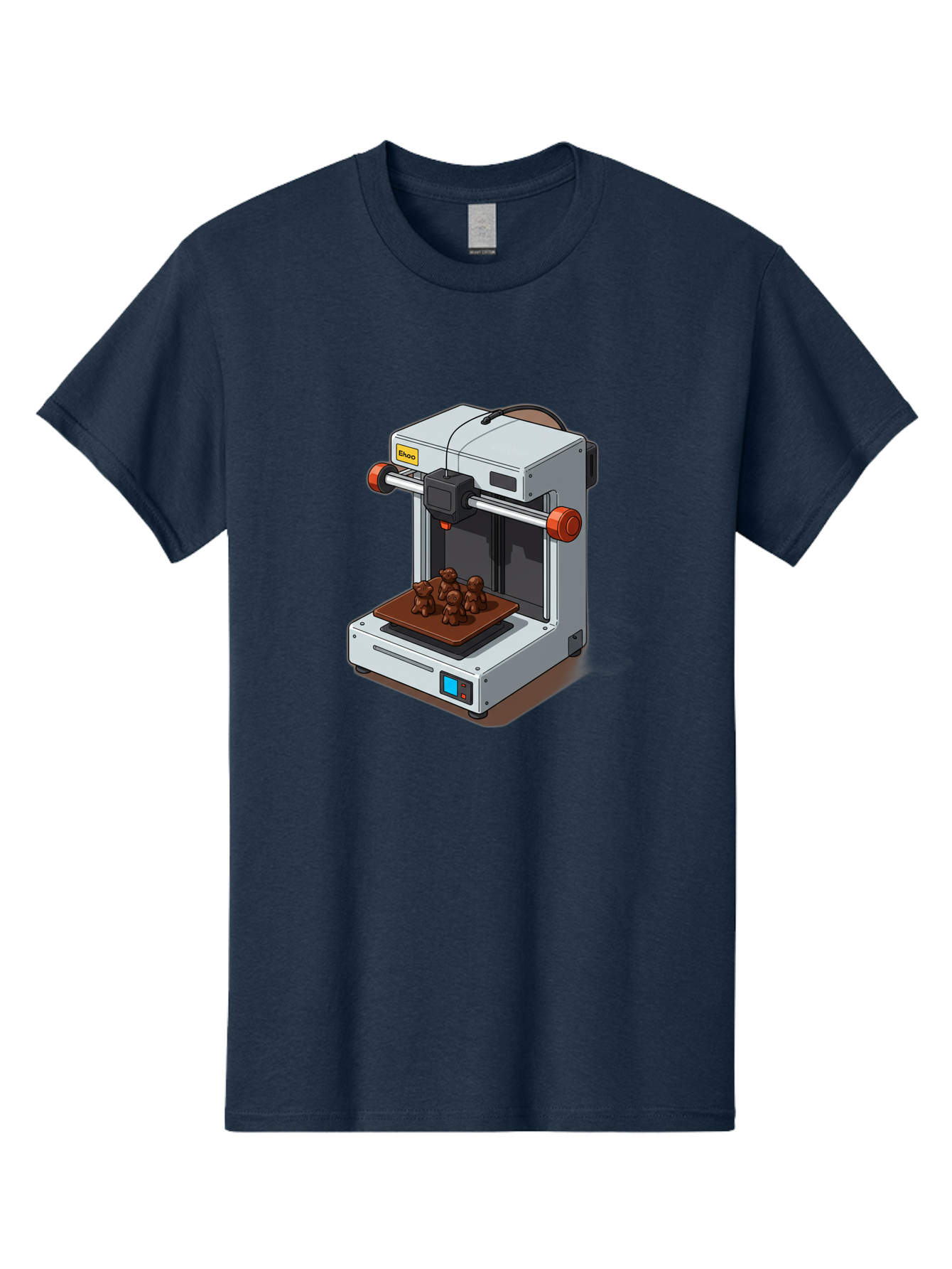 Choco-3D-Printer Men'S Graphic Tee, 100% Cotton, Comfortable Casual Summer Wear, Machine Washable, 3D Printing Technology, Additive Manufacturing, Chocolate Printing, 3D Chocolate Printer, Makergear, Digital Fabrication, Prototype Development, Baa298