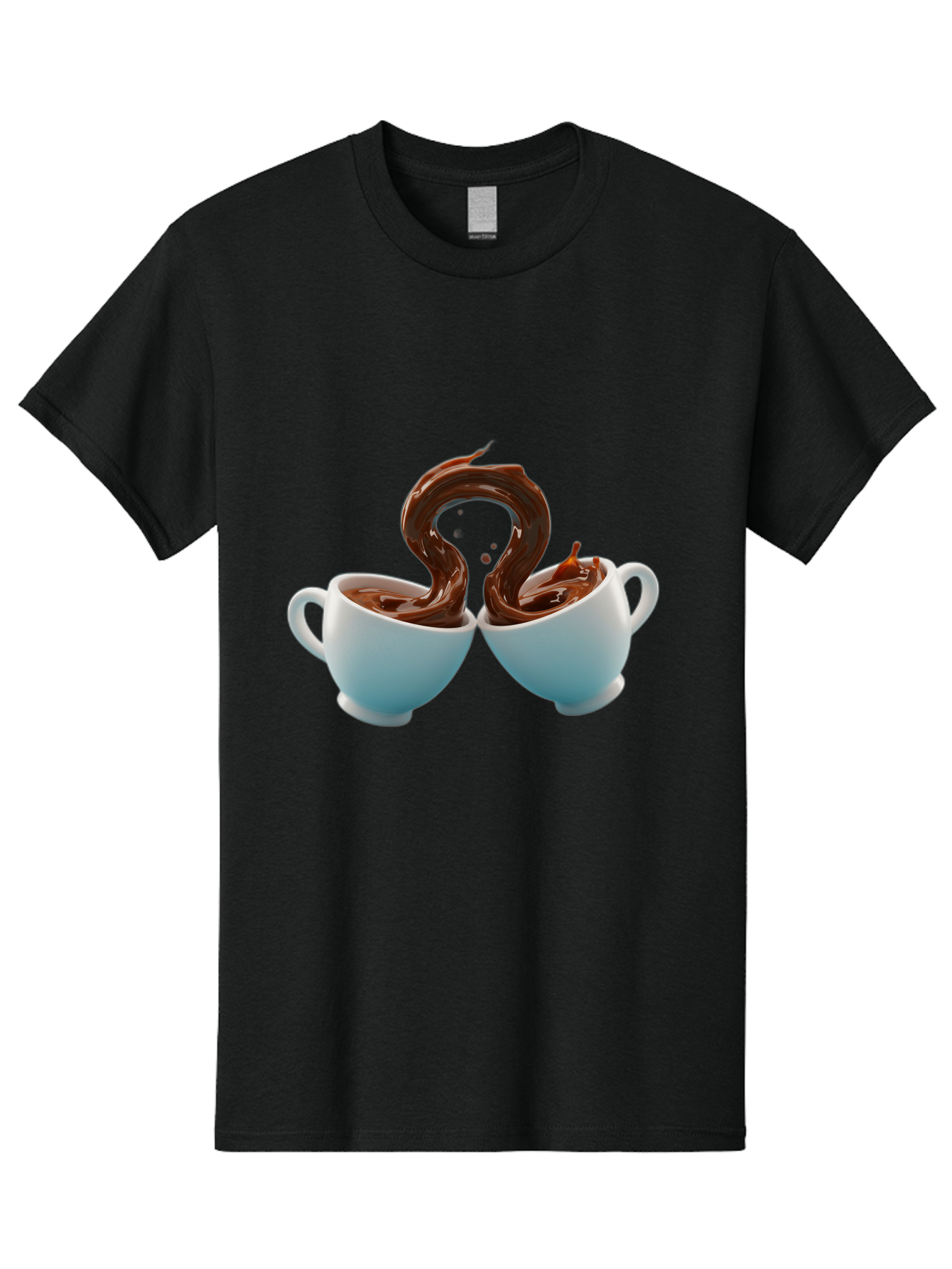 Chocolate-Cups Men'S Graphic Tee, 100% Cotton, Comfortable Casual Summer Wear, Machine Washable, Hot Chocolate, Luxury Hot Chocolate, Rich Chocolate, Flowing Chocolate, Chocolate Splash, Hot Chocolate Cups, White Cup, Delicious Hot Chocolate, Baa299