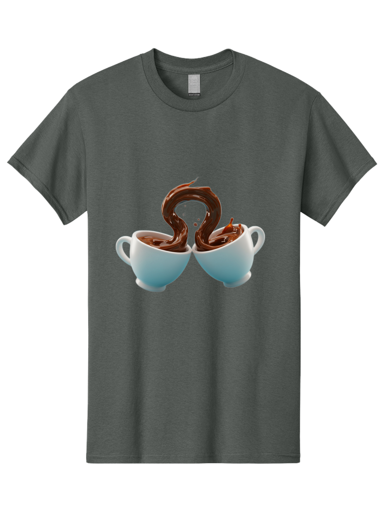 Chocolate-Cups Men'S Graphic Tee, 100% Cotton, Comfortable Casual Summer Wear, Machine Washable, Hot Chocolate, Luxury Hot Chocolate, Rich Chocolate, Flowing Chocolate, Chocolate Splash, Hot Chocolate Cups, White Cup, Delicious Hot Chocolate, Baa299