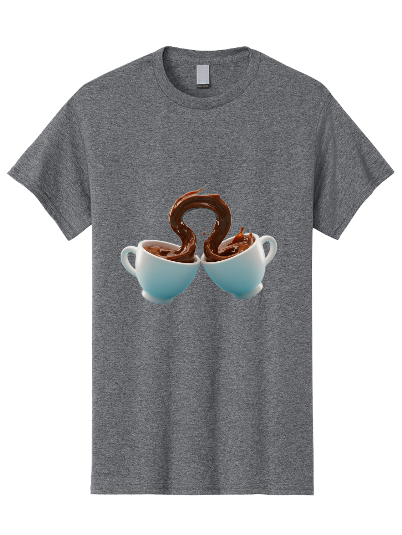Chocolate-Cups Men'S Graphic Tee, 100% Cotton, Comfortable Casual Summer Wear, Machine Washable, Hot Chocolate, Luxury Hot Chocolate, Rich Chocolate, Flowing Chocolate, Chocolate Splash, Hot Chocolate Cups, White Cup, Delicious Hot Chocolate, Baa299