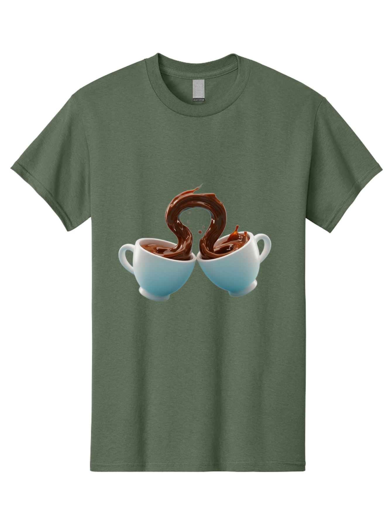 Chocolate-Cups Men'S Graphic Tee, 100% Cotton, Comfortable Casual Summer Wear, Machine Washable, Hot Chocolate, Luxury Hot Chocolate, Rich Chocolate, Flowing Chocolate, Chocolate Splash, Hot Chocolate Cups, White Cup, Delicious Hot Chocolate, Baa299
