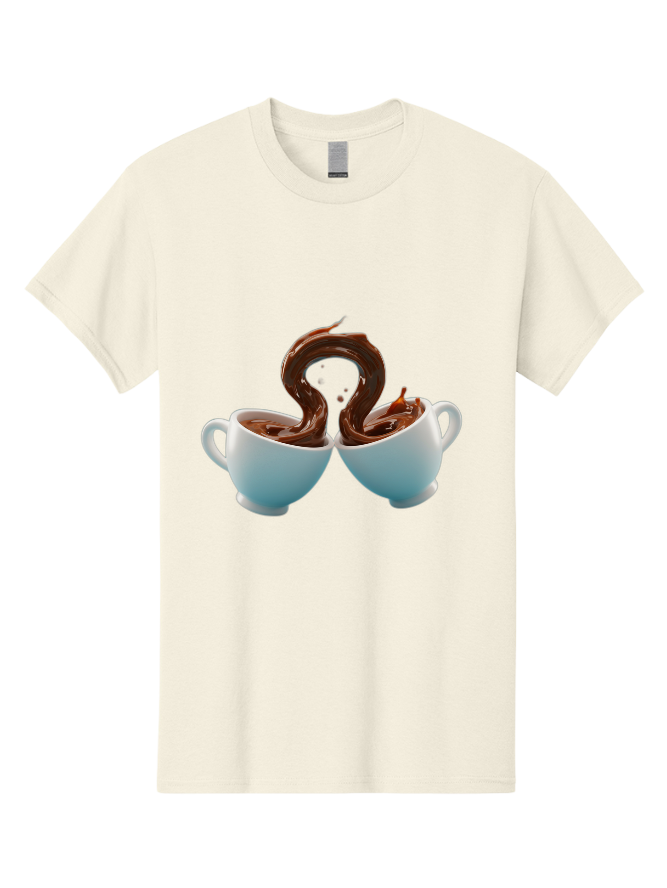 Chocolate-Cups Men'S Graphic Tee, 100% Cotton, Comfortable Casual Summer Wear, Machine Washable, Hot Chocolate, Luxury Hot Chocolate, Rich Chocolate, Flowing Chocolate, Chocolate Splash, Hot Chocolate Cups, White Cup, Delicious Hot Chocolate, Baa299
