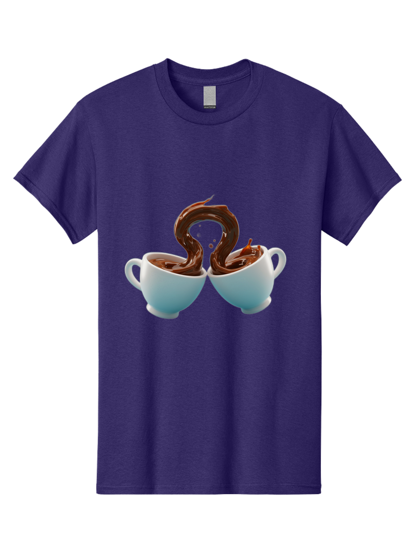 Chocolate-Cups Men'S Graphic Tee, 100% Cotton, Comfortable Casual Summer Wear, Machine Washable, Hot Chocolate, Luxury Hot Chocolate, Rich Chocolate, Flowing Chocolate, Chocolate Splash, Hot Chocolate Cups, White Cup, Delicious Hot Chocolate, Baa299