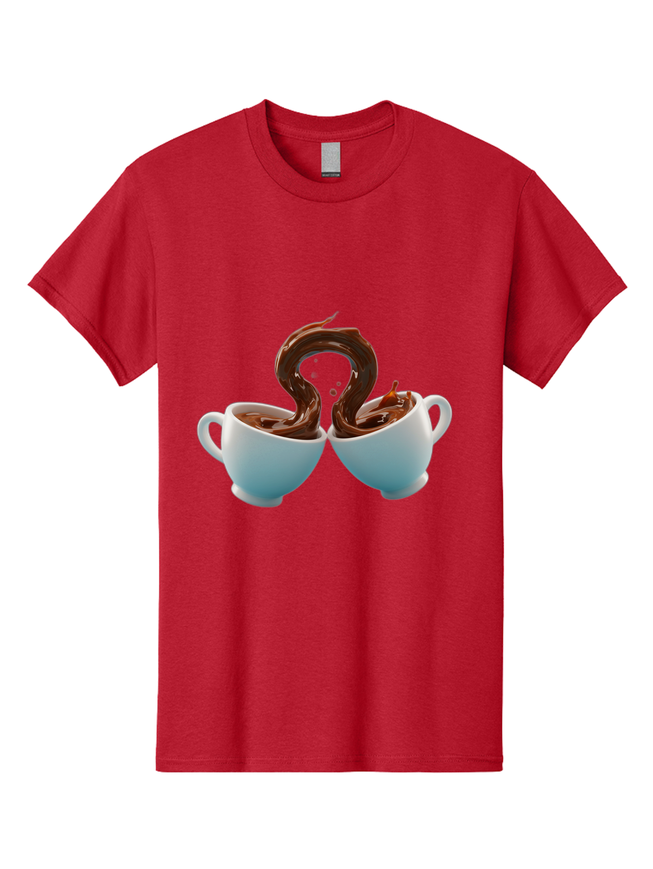 Chocolate-Cups Men'S Graphic Tee, 100% Cotton, Comfortable Casual Summer Wear, Machine Washable, Hot Chocolate, Luxury Hot Chocolate, Rich Chocolate, Flowing Chocolate, Chocolate Splash, Hot Chocolate Cups, White Cup, Delicious Hot Chocolate, Baa299