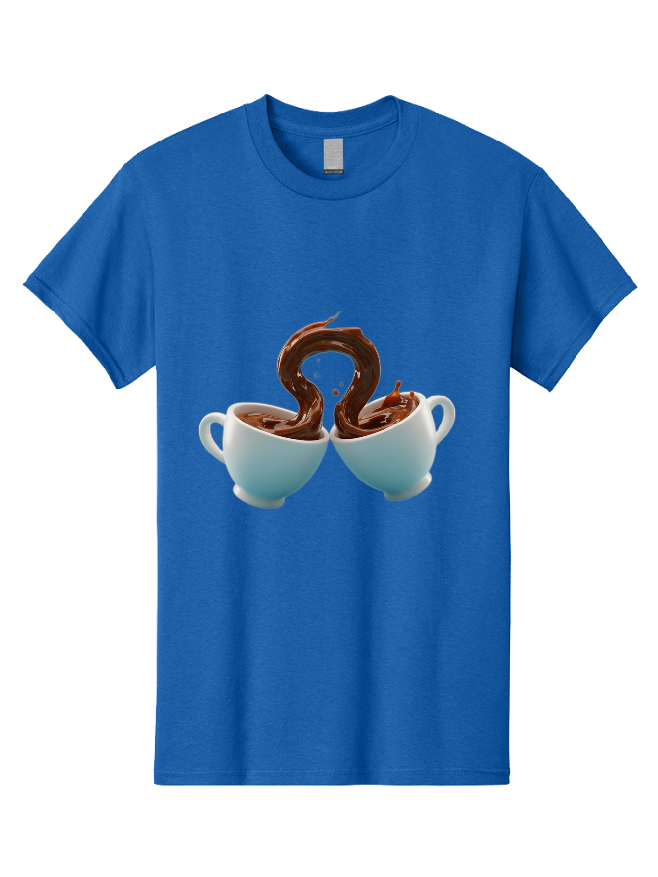 Chocolate-Cups Men'S Graphic Tee, 100% Cotton, Comfortable Casual Summer Wear, Machine Washable, Hot Chocolate, Luxury Hot Chocolate, Rich Chocolate, Flowing Chocolate, Chocolate Splash, Hot Chocolate Cups, White Cup, Delicious Hot Chocolate, Baa299