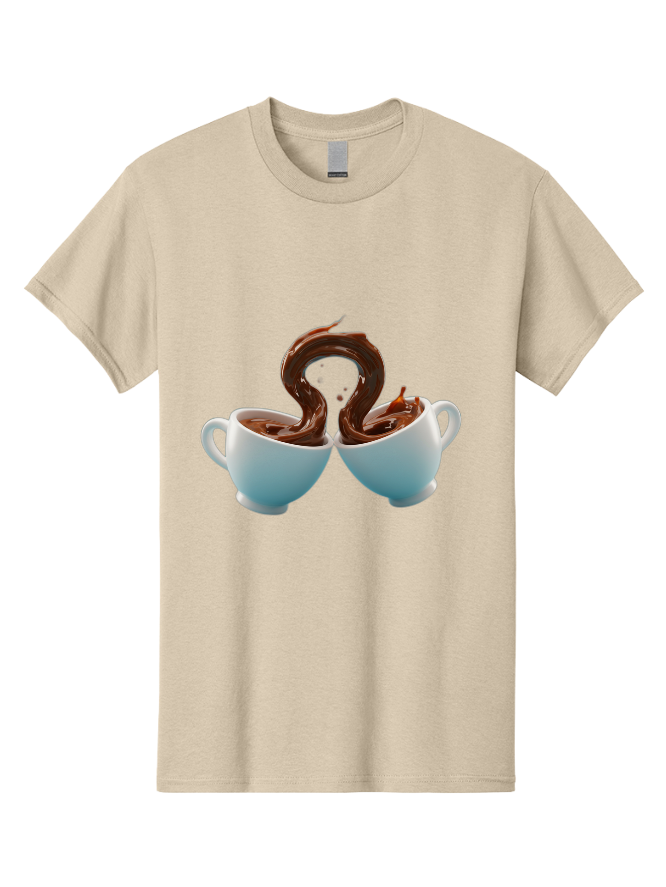 Chocolate-Cups Men'S Graphic Tee, 100% Cotton, Comfortable Casual Summer Wear, Machine Washable, Hot Chocolate, Luxury Hot Chocolate, Rich Chocolate, Flowing Chocolate, Chocolate Splash, Hot Chocolate Cups, White Cup, Delicious Hot Chocolate, Baa299