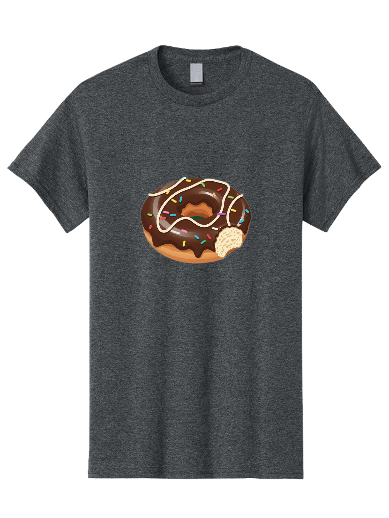 Chocolate-Donut-3 Men'S Graphic Tee, 100% Cotton, Comfortable Casual Summer Wear, Machine Washable, Chocolate Donut With Sprinkles, Sweet Treats, Donut Glaze, Colorful Sprinkles, White Icing, Tasty Desserts, Sweet Tooth, Delicious Donuts, Baa302