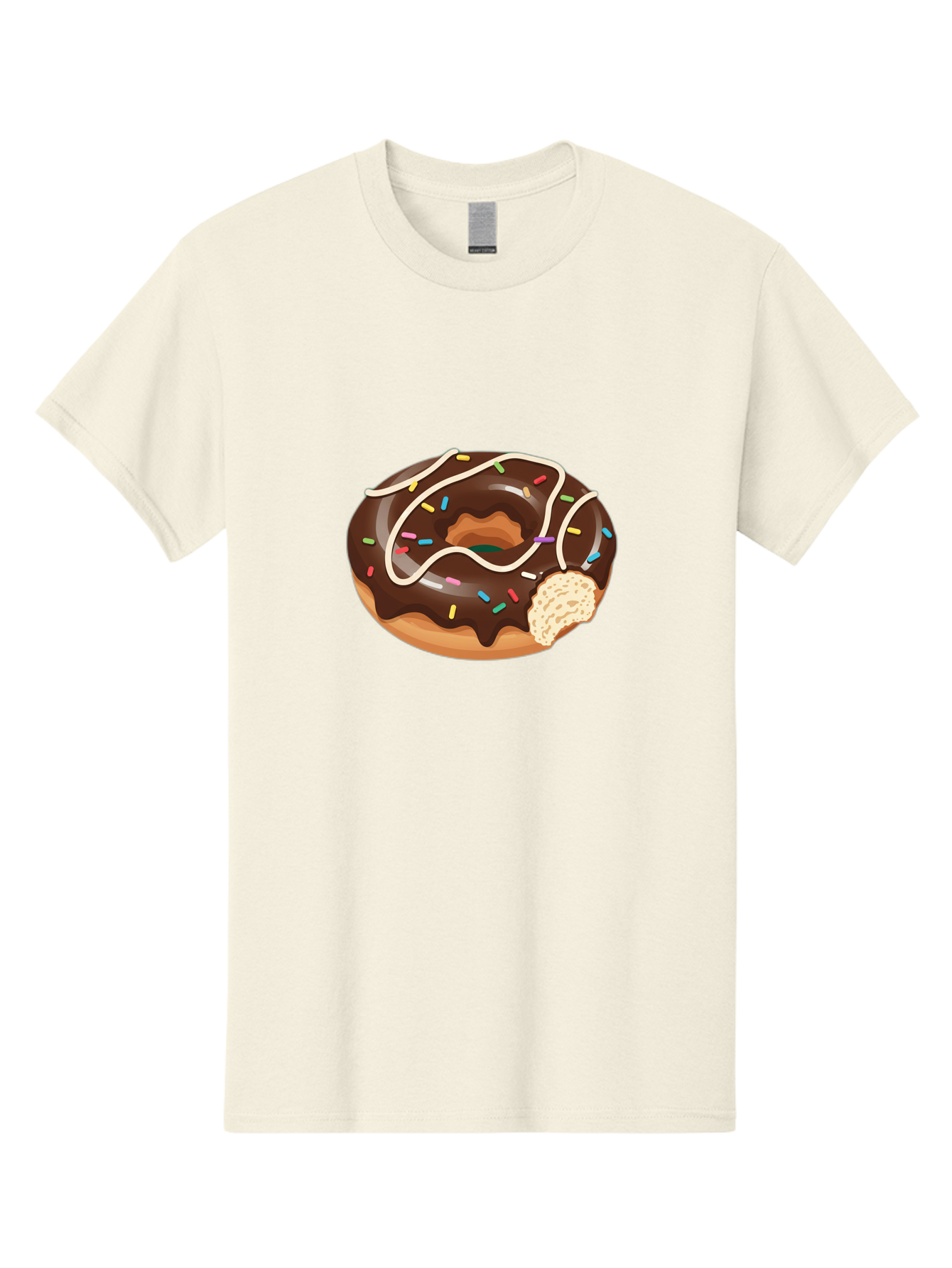 Chocolate-Donut-3 Men'S Graphic Tee, 100% Cotton, Comfortable Casual Summer Wear, Machine Washable, Chocolate Donut With Sprinkles, Sweet Treats, Donut Glaze, Colorful Sprinkles, White Icing, Tasty Desserts, Sweet Tooth, Delicious Donuts, Baa302