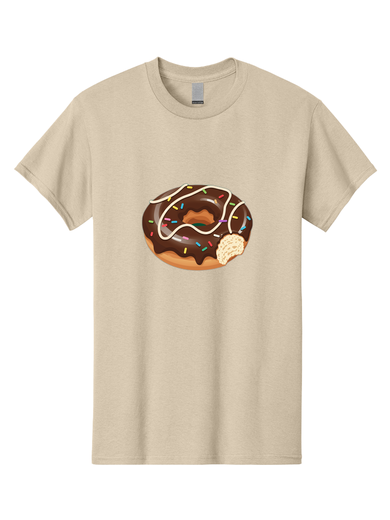 Chocolate-Donut-3 Men'S Graphic Tee, 100% Cotton, Comfortable Casual Summer Wear, Machine Washable, Chocolate Donut With Sprinkles, Sweet Treats, Donut Glaze, Colorful Sprinkles, White Icing, Tasty Desserts, Sweet Tooth, Delicious Donuts, Baa302