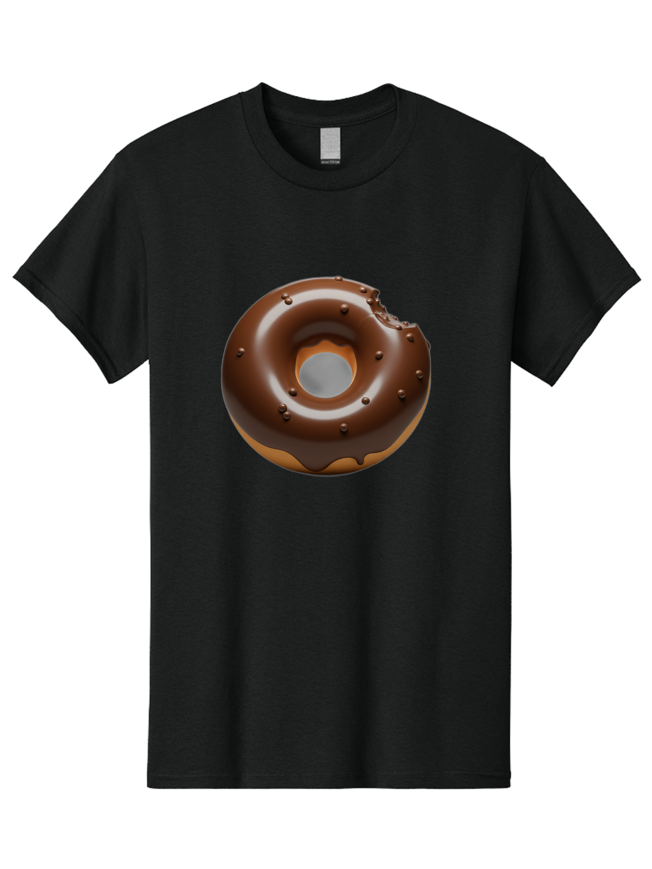 Chocolate-Donut-4 Men'S Graphic Tee, 100% Cotton, Comfortable Casual Summer Wear, Machine Washable, Chocolate Donut, Chocolate Frosting, Chocolate Sprinkles, Donut With Bite Taken, Sweet Treat, Dessert, Indulgent Snack, Tasty Pastry Baa303