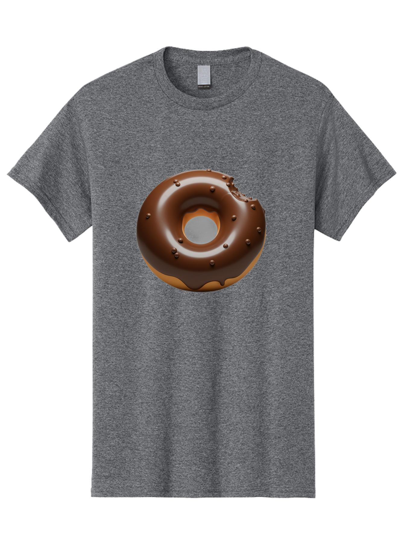 Chocolate-Donut-4 Men'S Graphic Tee, 100% Cotton, Comfortable Casual Summer Wear, Machine Washable, Chocolate Donut, Chocolate Frosting, Chocolate Sprinkles, Donut With Bite Taken, Sweet Treat, Dessert, Indulgent Snack, Tasty Pastry Baa303