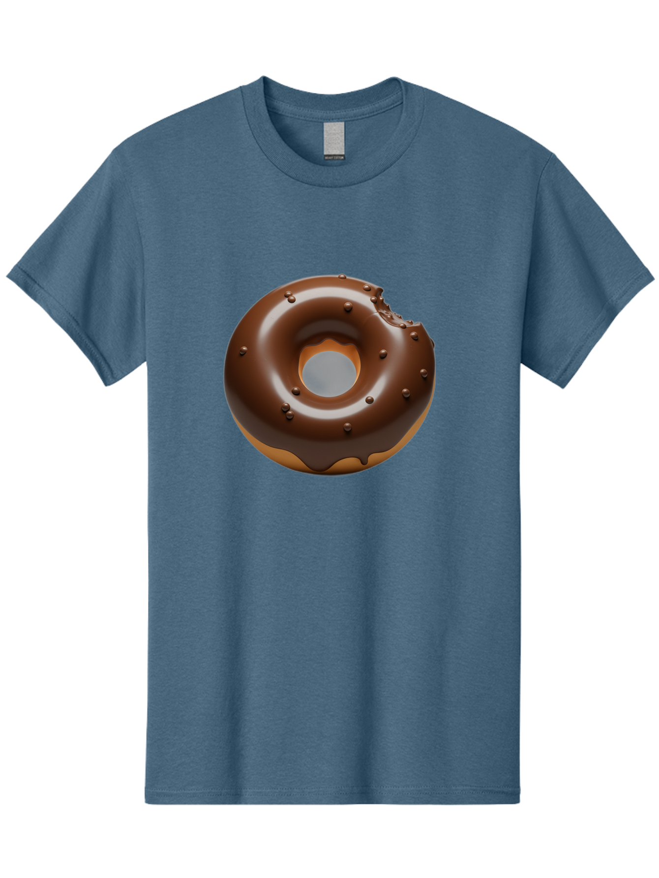 Chocolate-Donut-4 Men'S Graphic Tee, 100% Cotton, Comfortable Casual Summer Wear, Machine Washable, Chocolate Donut, Chocolate Frosting, Chocolate Sprinkles, Donut With Bite Taken, Sweet Treat, Dessert, Indulgent Snack, Tasty Pastry Baa303