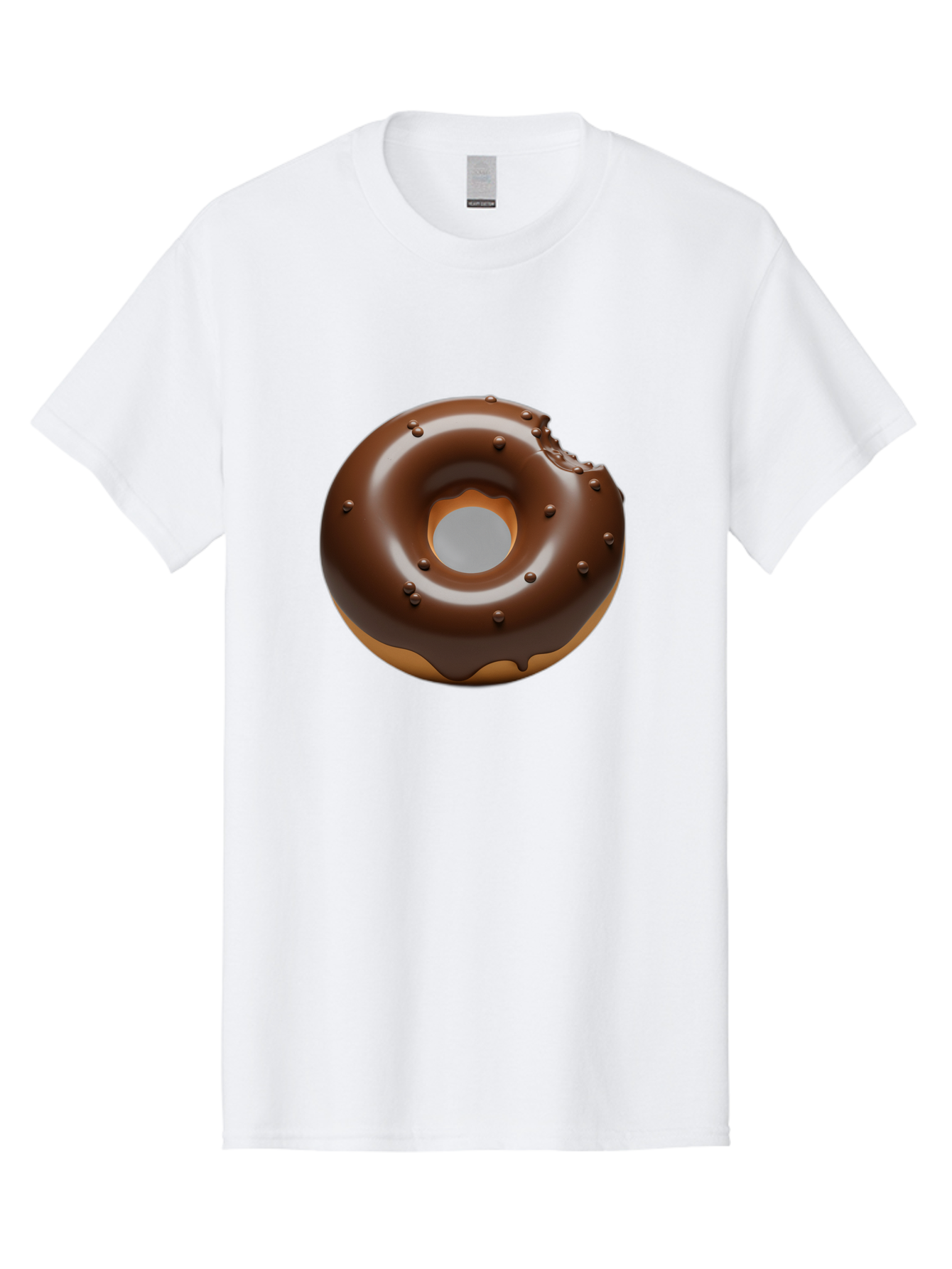 Chocolate-Donut-4 Men'S Graphic Tee, 100% Cotton, Comfortable Casual Summer Wear, Machine Washable, Chocolate Donut, Chocolate Frosting, Chocolate Sprinkles, Donut With Bite Taken, Sweet Treat, Dessert, Indulgent Snack, Tasty Pastry Baa303