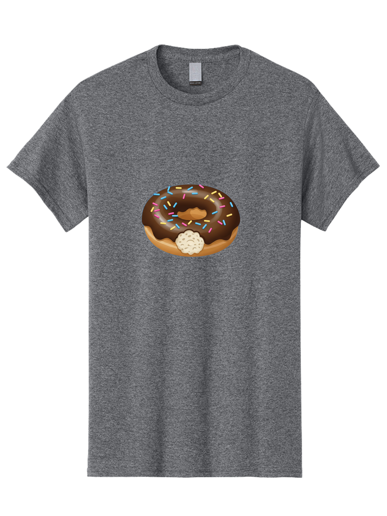 Chocolate-Donut-6 Men'S Graphic Tee, 100% Cotton, Comfortable Casual Summer Wear, Machine Washable, Chocolate Donut, Donut With Sprinkles, Sweet Treat, Baked Goods, Colorful Sprinkles, Chocolate Frosting, Donut With Filling Baa305