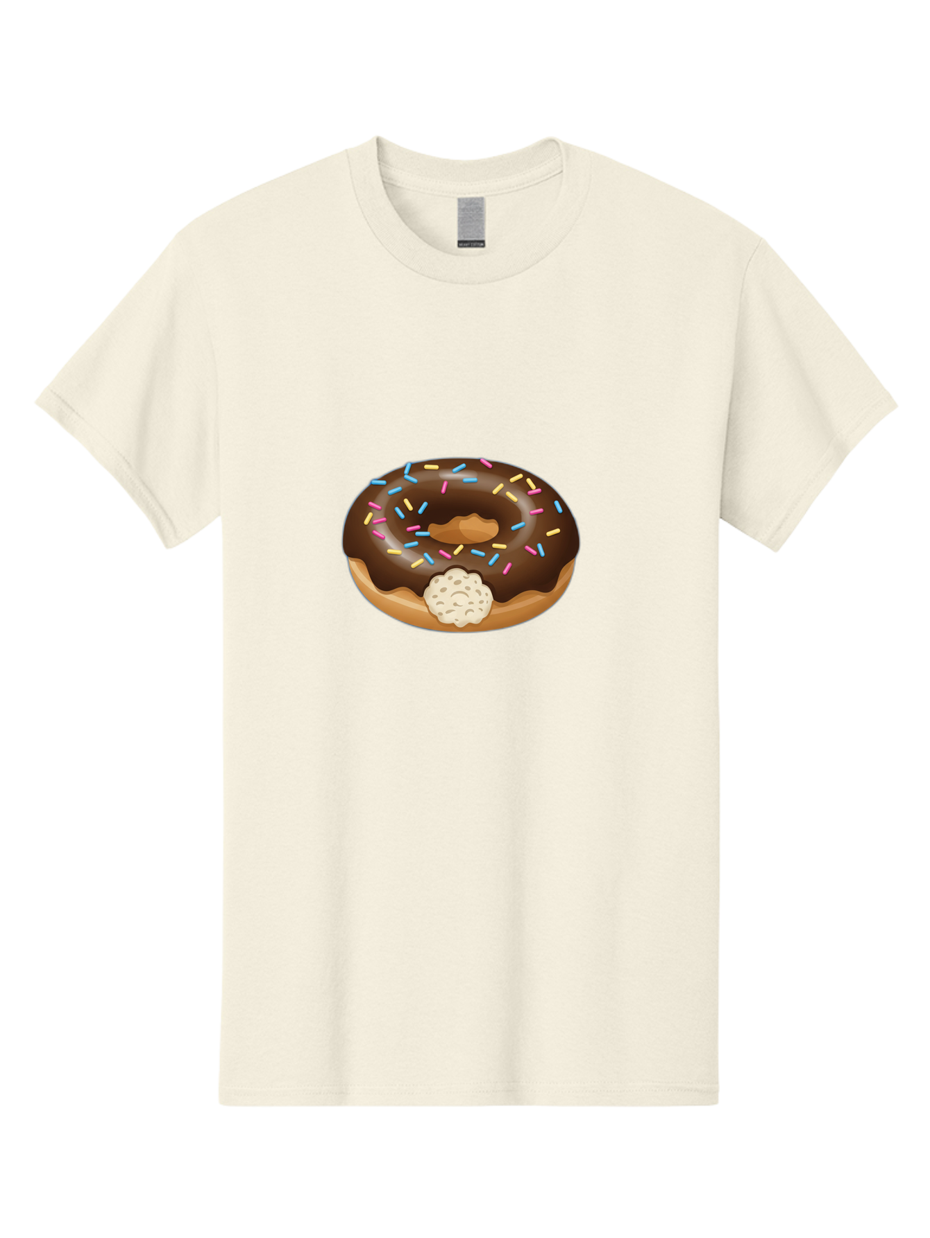 Chocolate-Donut-6 Men'S Graphic Tee, 100% Cotton, Comfortable Casual Summer Wear, Machine Washable, Chocolate Donut, Donut With Sprinkles, Sweet Treat, Baked Goods, Colorful Sprinkles, Chocolate Frosting, Donut With Filling Baa305