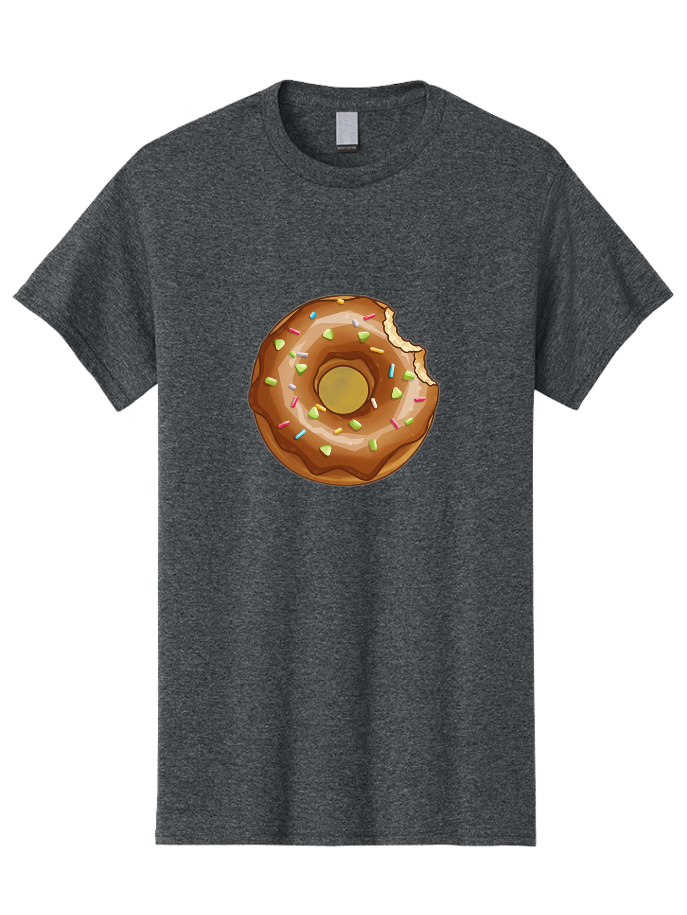 Chocolate-Donut-7 Men'S Graphic Tee, 100% Cotton, Comfortable Casual Summer Wear, Machine Washable, Chocolate Donut, Donut With Sprinkles, Bitten Donut, Glazed Donut, Colorful Sprinkles, Sweet Treats, Baked Goods, Donut Illustration, Baa306