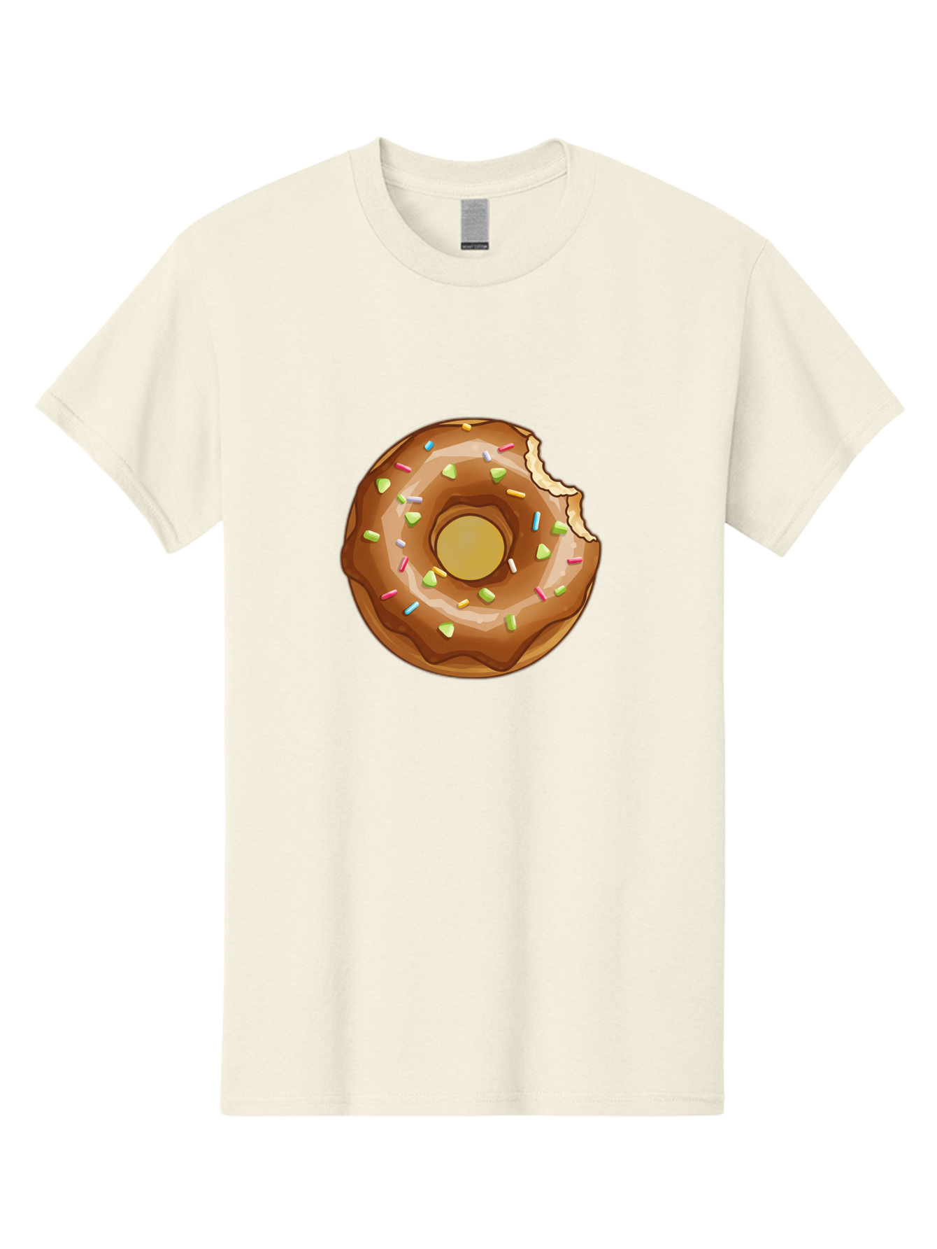Chocolate-Donut-7 Men'S Graphic Tee, 100% Cotton, Comfortable Casual Summer Wear, Machine Washable, Chocolate Donut, Donut With Sprinkles, Bitten Donut, Glazed Donut, Colorful Sprinkles, Sweet Treats, Baked Goods, Donut Illustration, Baa306