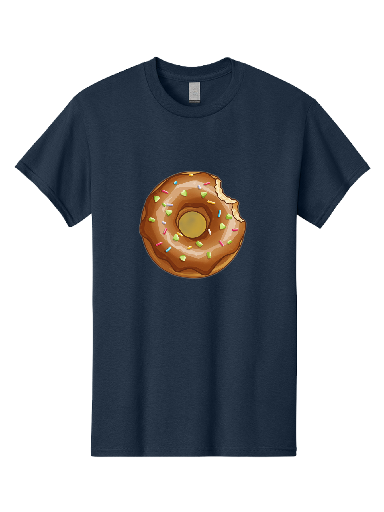 Chocolate-Donut-7 Men'S Graphic Tee, 100% Cotton, Comfortable Casual Summer Wear, Machine Washable, Chocolate Donut, Donut With Sprinkles, Bitten Donut, Glazed Donut, Colorful Sprinkles, Sweet Treats, Baked Goods, Donut Illustration, Baa306