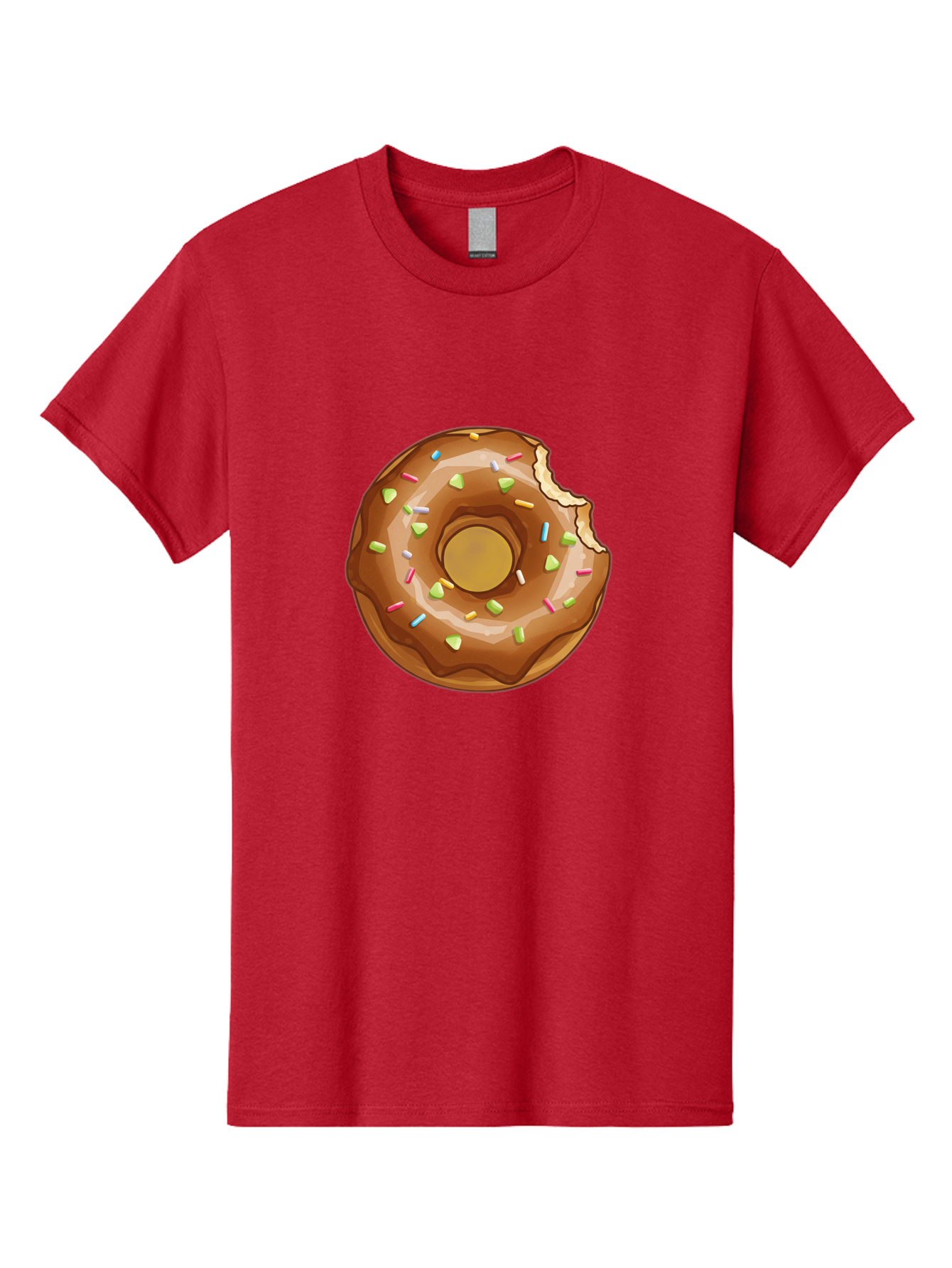 Chocolate-Donut-7 Men'S Graphic Tee, 100% Cotton, Comfortable Casual Summer Wear, Machine Washable, Chocolate Donut, Donut With Sprinkles, Bitten Donut, Glazed Donut, Colorful Sprinkles, Sweet Treats, Baked Goods, Donut Illustration, Baa306