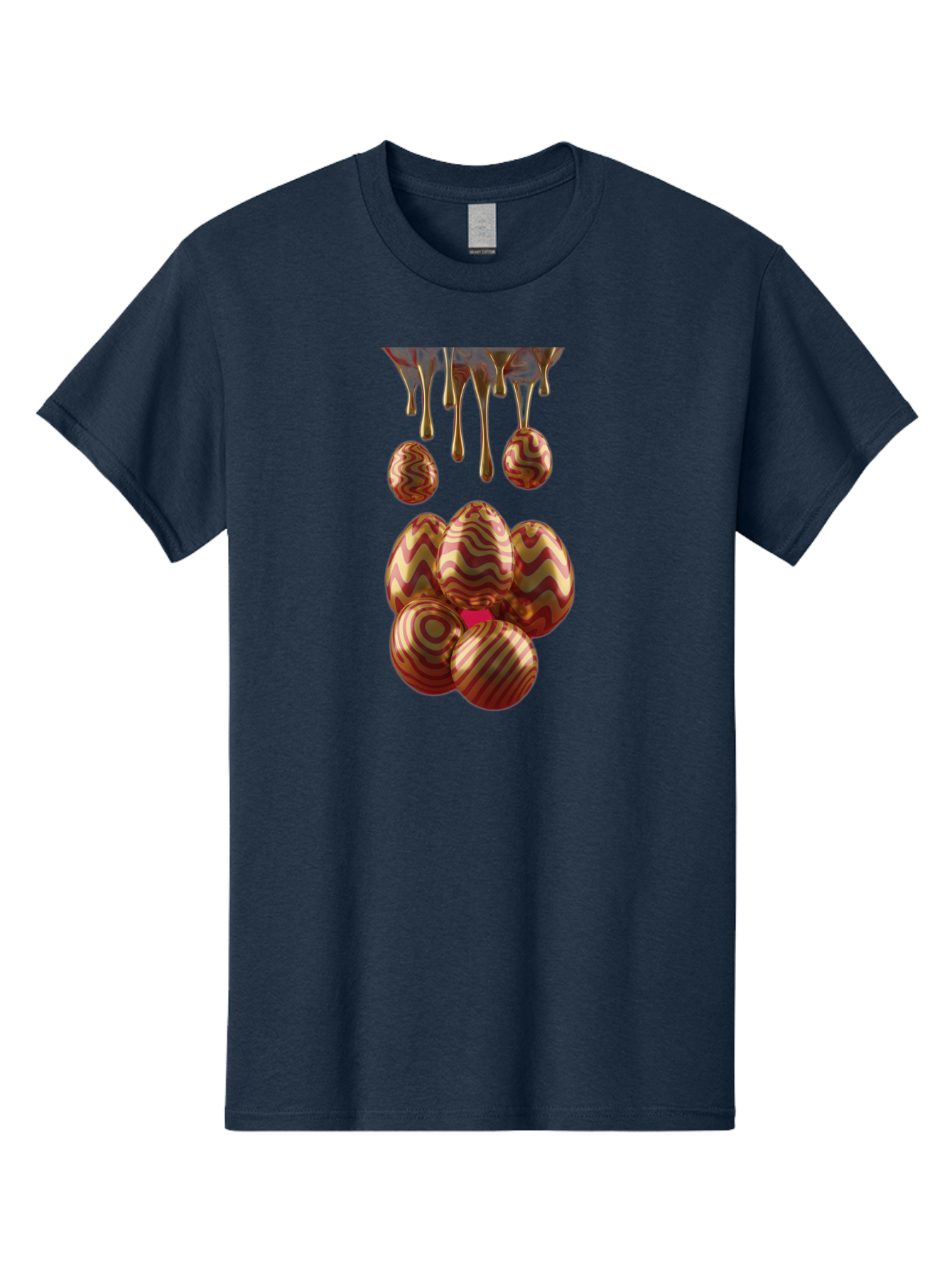 Chocolate-Easter-Eggs Men'S Graphic Tee, 100% Cotton, Comfortable Casual Summer Wear, Machine Washable, Chocolate Covered Eggs, Patterned Eggs, Dripping Chocolate, Decadent Treats, Sweet Indulgence, Rich Desserts, Chocolate Lovers, Sweet Tooth Baa309