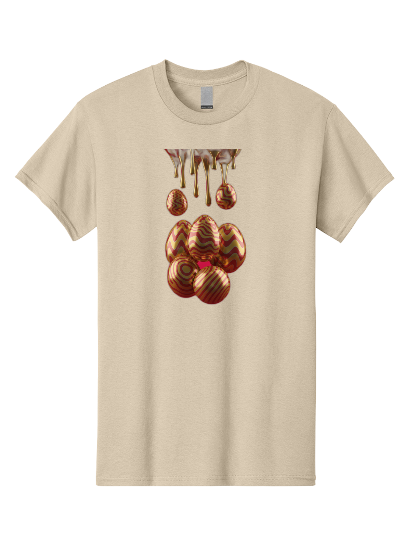 Chocolate-Easter-Eggs Men'S Graphic Tee, 100% Cotton, Comfortable Casual Summer Wear, Machine Washable, Chocolate Covered Eggs, Patterned Eggs, Dripping Chocolate, Decadent Treats, Sweet Indulgence, Rich Desserts, Chocolate Lovers, Sweet Tooth Baa309