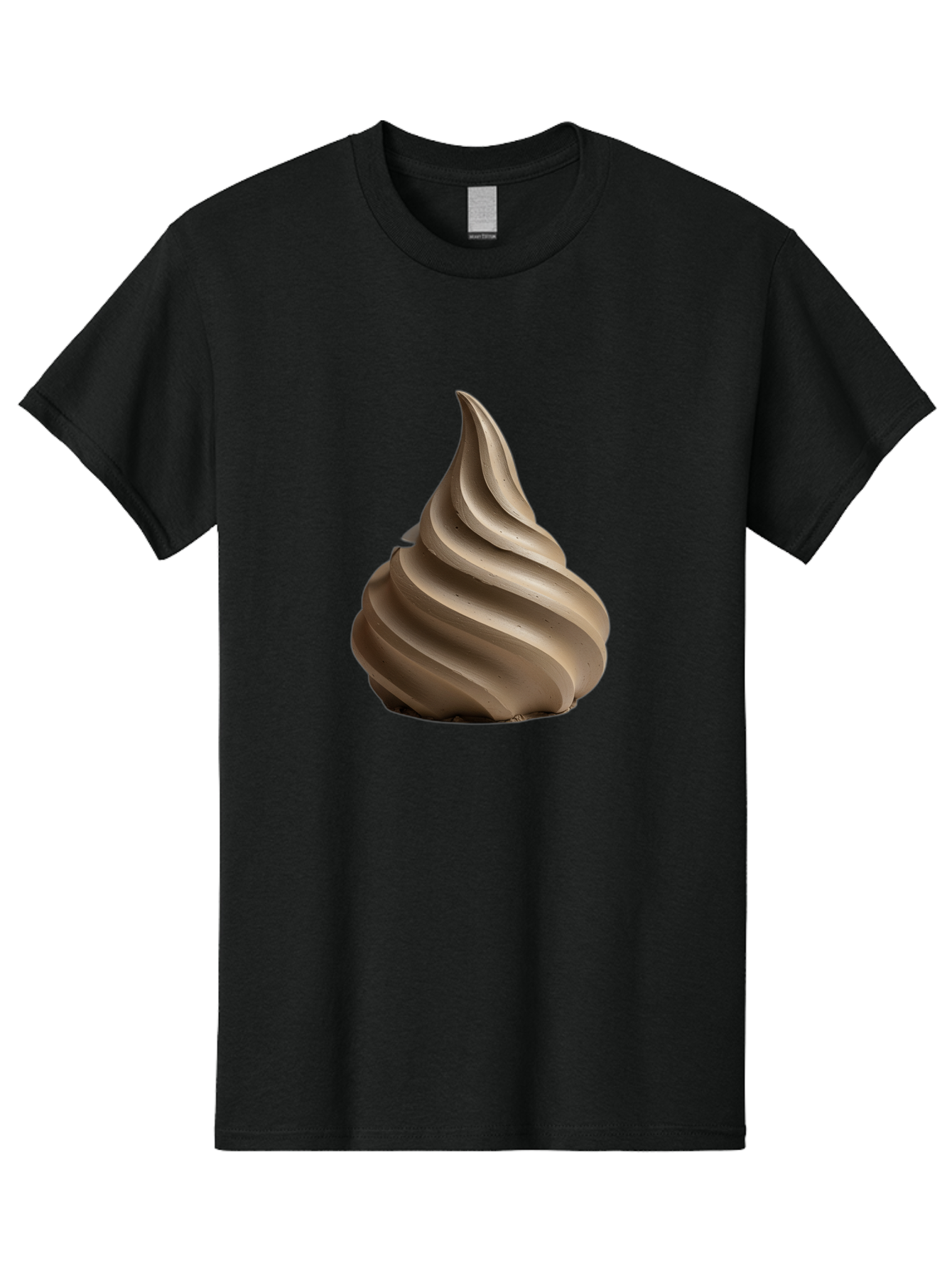 Chocolate-Soft-Serve Men'S Graphic Tee, 100% Cotton, Comfortable Casual Summer Wear, Machine Washable, Chocolate Soft-Serve Ice Cream, Swirly Ice Cream, Soft-Serve Swirl, Chocolate Treat, Creamy Dessert, Sweet Indulgence, Frozen Delight Baa312
