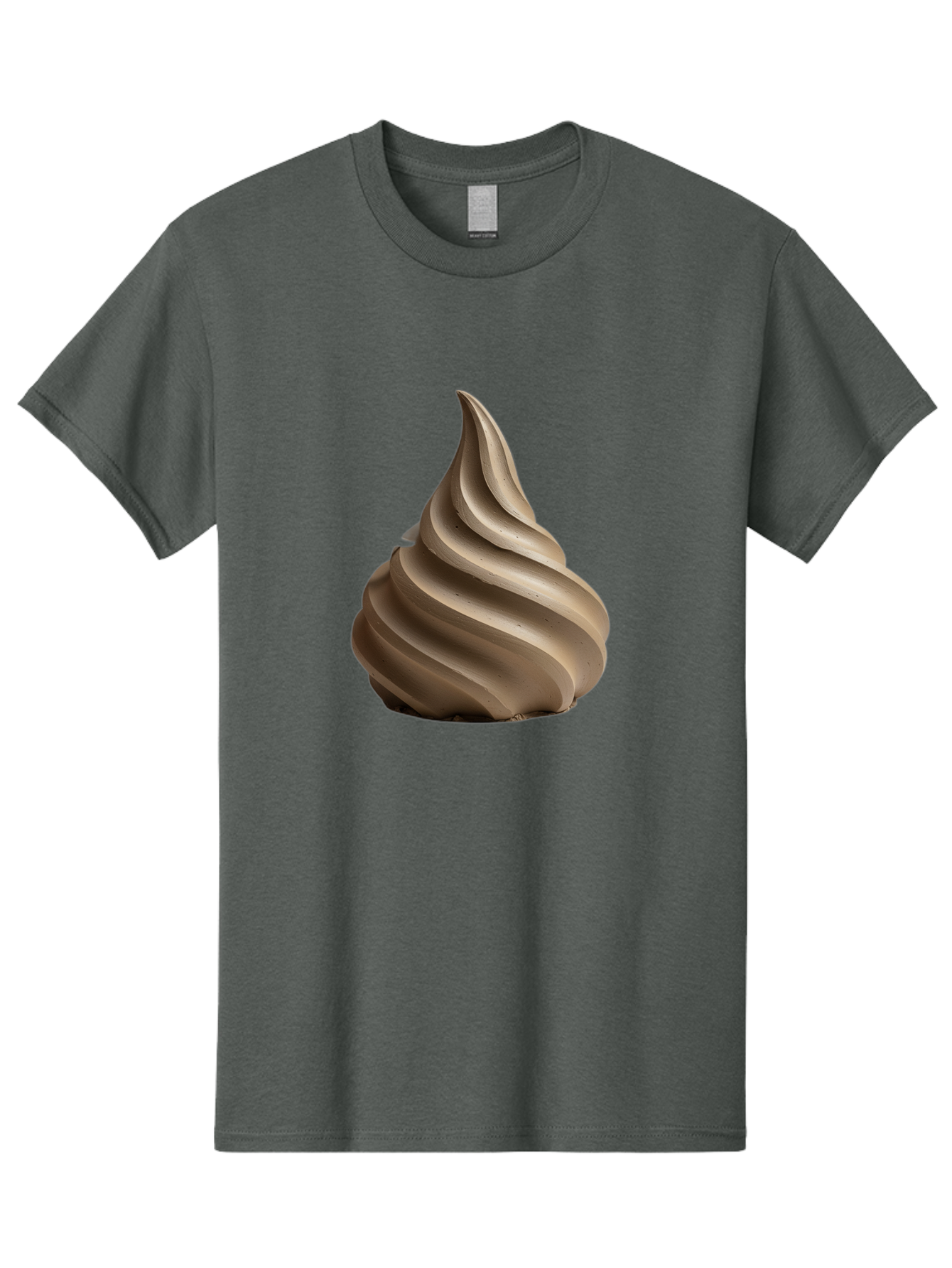 Chocolate-Soft-Serve Men'S Graphic Tee, 100% Cotton, Comfortable Casual Summer Wear, Machine Washable, Chocolate Soft-Serve Ice Cream, Swirly Ice Cream, Soft-Serve Swirl, Chocolate Treat, Creamy Dessert, Sweet Indulgence, Frozen Delight Baa312