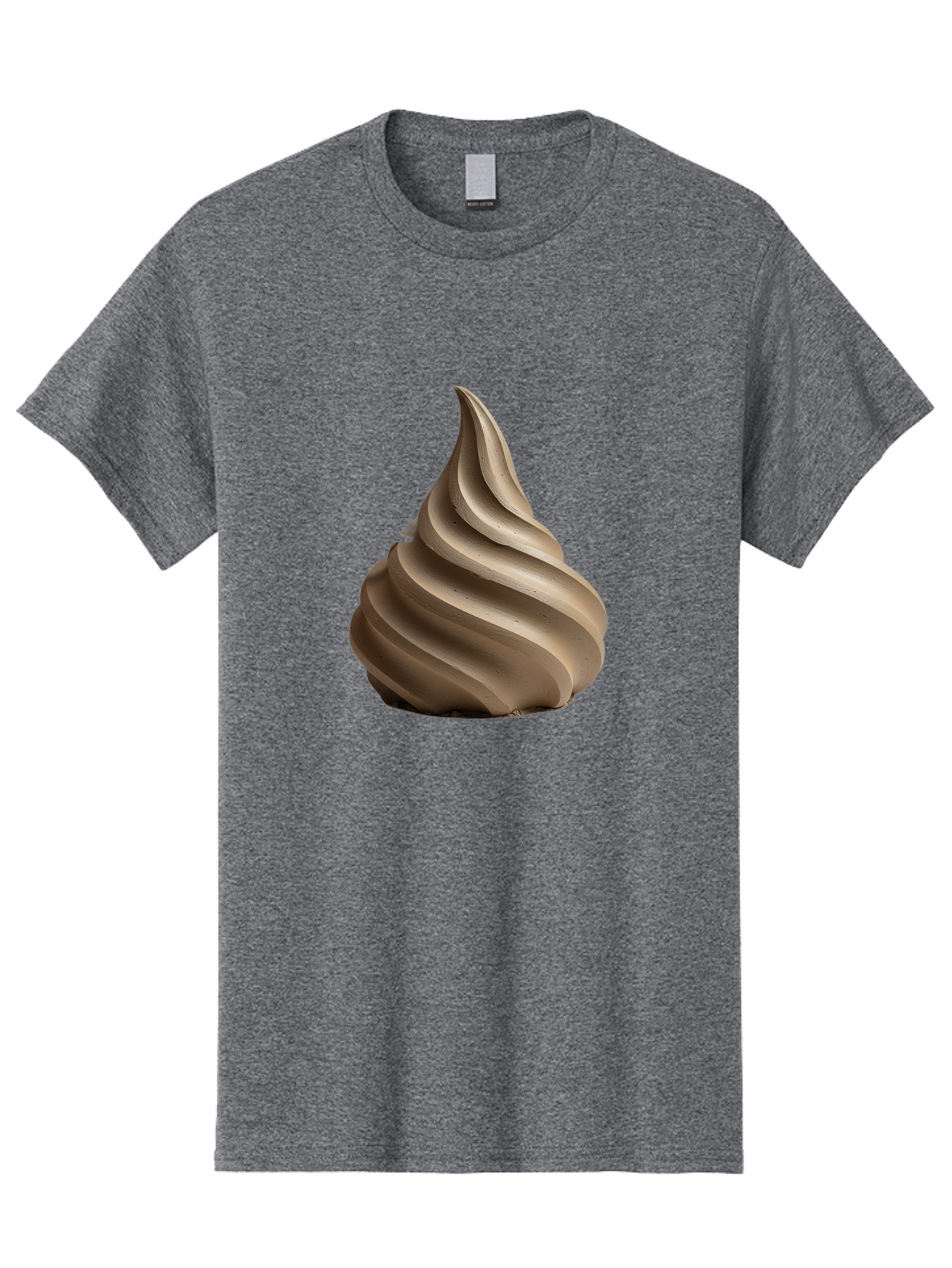 Chocolate-Soft-Serve Men'S Graphic Tee, 100% Cotton, Comfortable Casual Summer Wear, Machine Washable, Chocolate Soft-Serve Ice Cream, Swirly Ice Cream, Soft-Serve Swirl, Chocolate Treat, Creamy Dessert, Sweet Indulgence, Frozen Delight Baa312