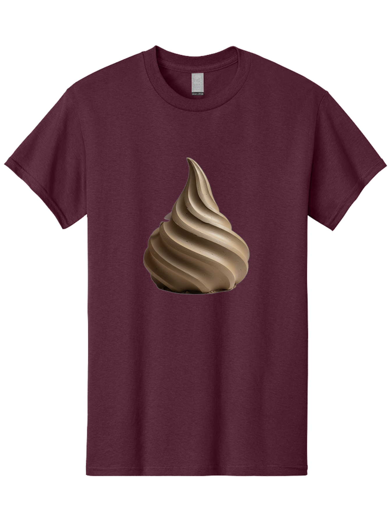 Chocolate-Soft-Serve Men'S Graphic Tee, 100% Cotton, Comfortable Casual Summer Wear, Machine Washable, Chocolate Soft-Serve Ice Cream, Swirly Ice Cream, Soft-Serve Swirl, Chocolate Treat, Creamy Dessert, Sweet Indulgence, Frozen Delight Baa312