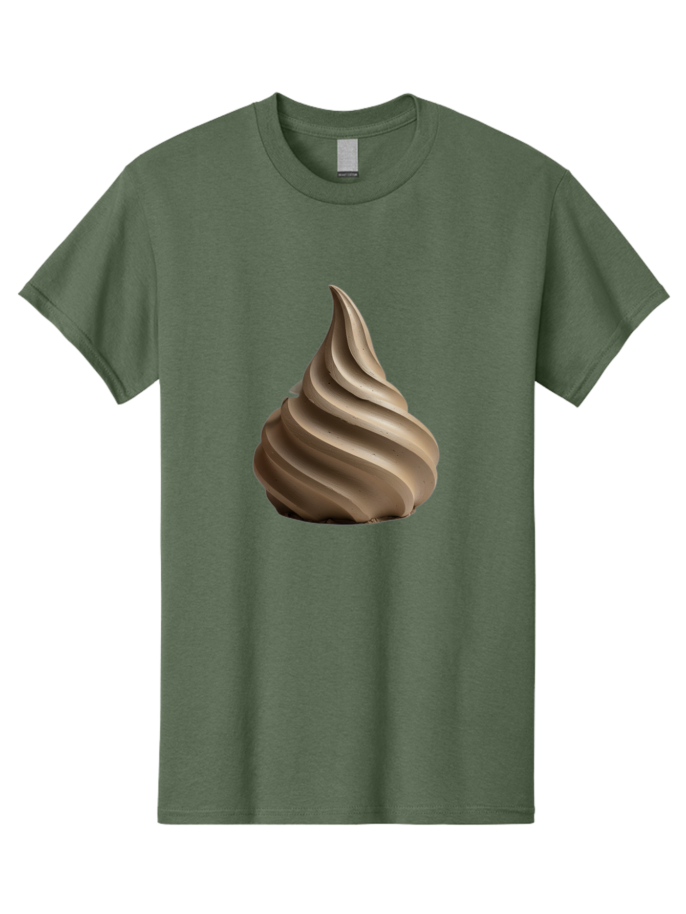 Chocolate-Soft-Serve Men'S Graphic Tee, 100% Cotton, Comfortable Casual Summer Wear, Machine Washable, Chocolate Soft-Serve Ice Cream, Swirly Ice Cream, Soft-Serve Swirl, Chocolate Treat, Creamy Dessert, Sweet Indulgence, Frozen Delight Baa312