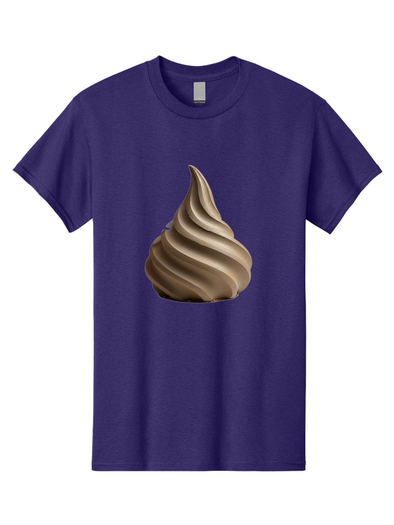 Chocolate-Soft-Serve Men'S Graphic Tee, 100% Cotton, Comfortable Casual Summer Wear, Machine Washable, Chocolate Soft-Serve Ice Cream, Swirly Ice Cream, Soft-Serve Swirl, Chocolate Treat, Creamy Dessert, Sweet Indulgence, Frozen Delight Baa312