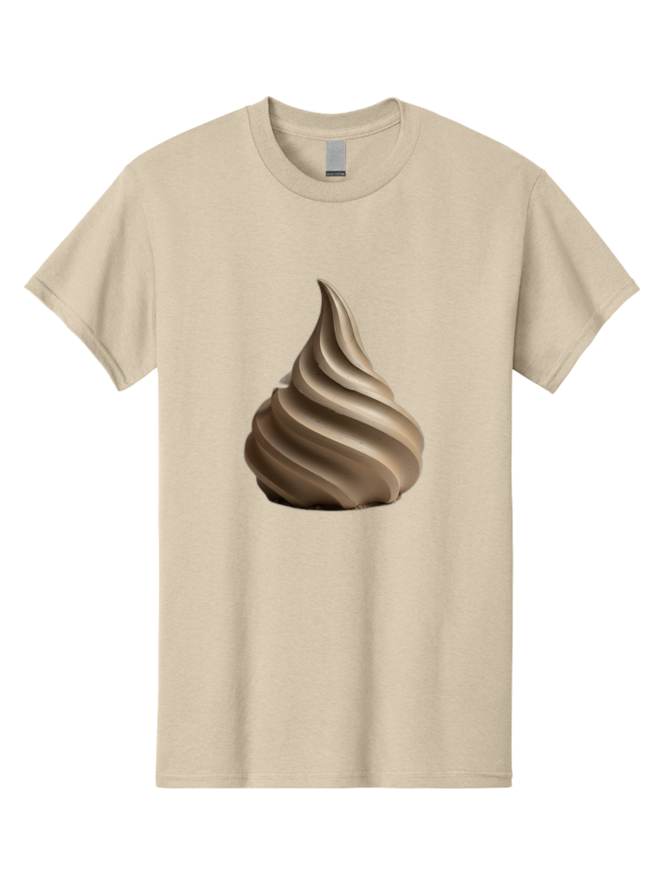 Chocolate-Soft-Serve Men'S Graphic Tee, 100% Cotton, Comfortable Casual Summer Wear, Machine Washable, Chocolate Soft-Serve Ice Cream, Swirly Ice Cream, Soft-Serve Swirl, Chocolate Treat, Creamy Dessert, Sweet Indulgence, Frozen Delight Baa312