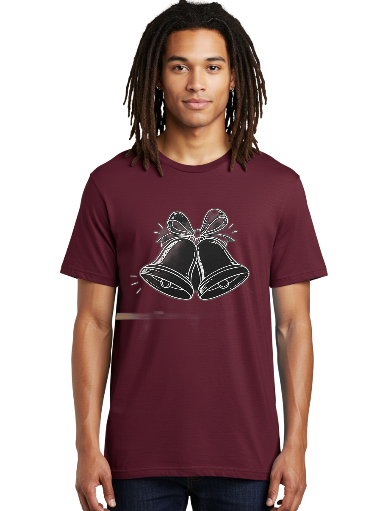 Christmas-Bells-2 Men'S Graphic Tee, 100% Cotton, Comfortable Casual Summer Wear, Machine Washable, Christmas Bells, Festive Decorations, Holiday Cheer, Jingling Bells, Merry Christmas, Christmas Illustrations, Winter Wonderland, Baa314