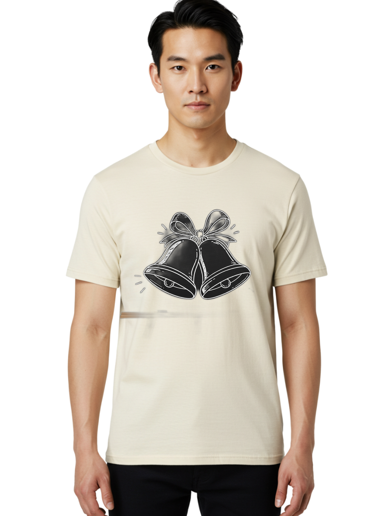 Christmas-Bells-2 Men'S Graphic Tee, 100% Cotton, Comfortable Casual Summer Wear, Machine Washable, Christmas Bells, Festive Decorations, Holiday Cheer, Jingling Bells, Merry Christmas, Christmas Illustrations, Winter Wonderland, Baa314