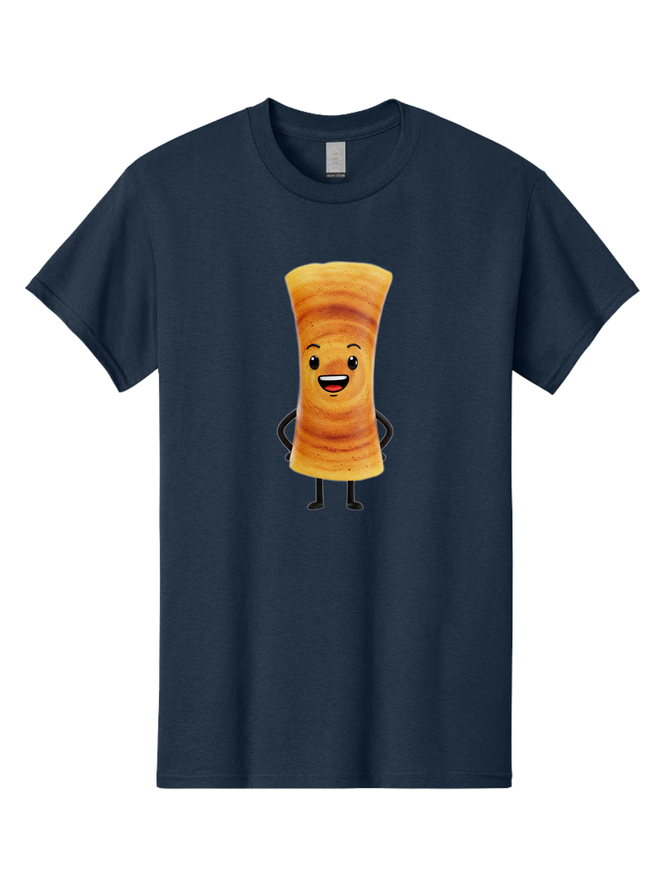 Cinnamon-Roll Men'S Graphic Tee, 100% Cotton, Comfortable Casual Summer Wear, Machine Washable, Cinnamon Roll Mascot, Smiling Pastry, Cartoon Food Character, Happy Baked Goods, Sweet Treat Personality, Adorable Dessert Icon, Baa318