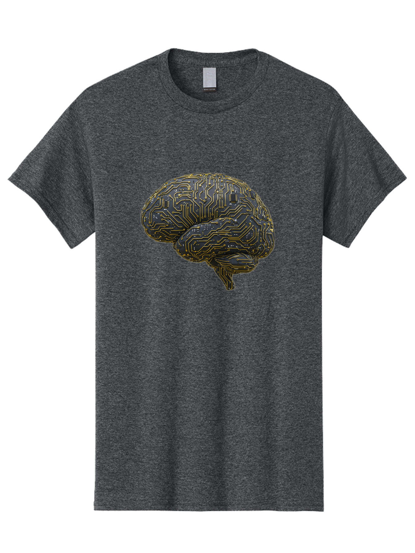 Circuit-Brain Men'S Graphic Tee, 100% Cotton, Comfortable Casual Summer Wear, Machine Washable, Human Brain, Circuit Board, Artificial Intelligence, Neural Networks, Cognitive Computing, Machine Learning, Futuristic Technology Baa319