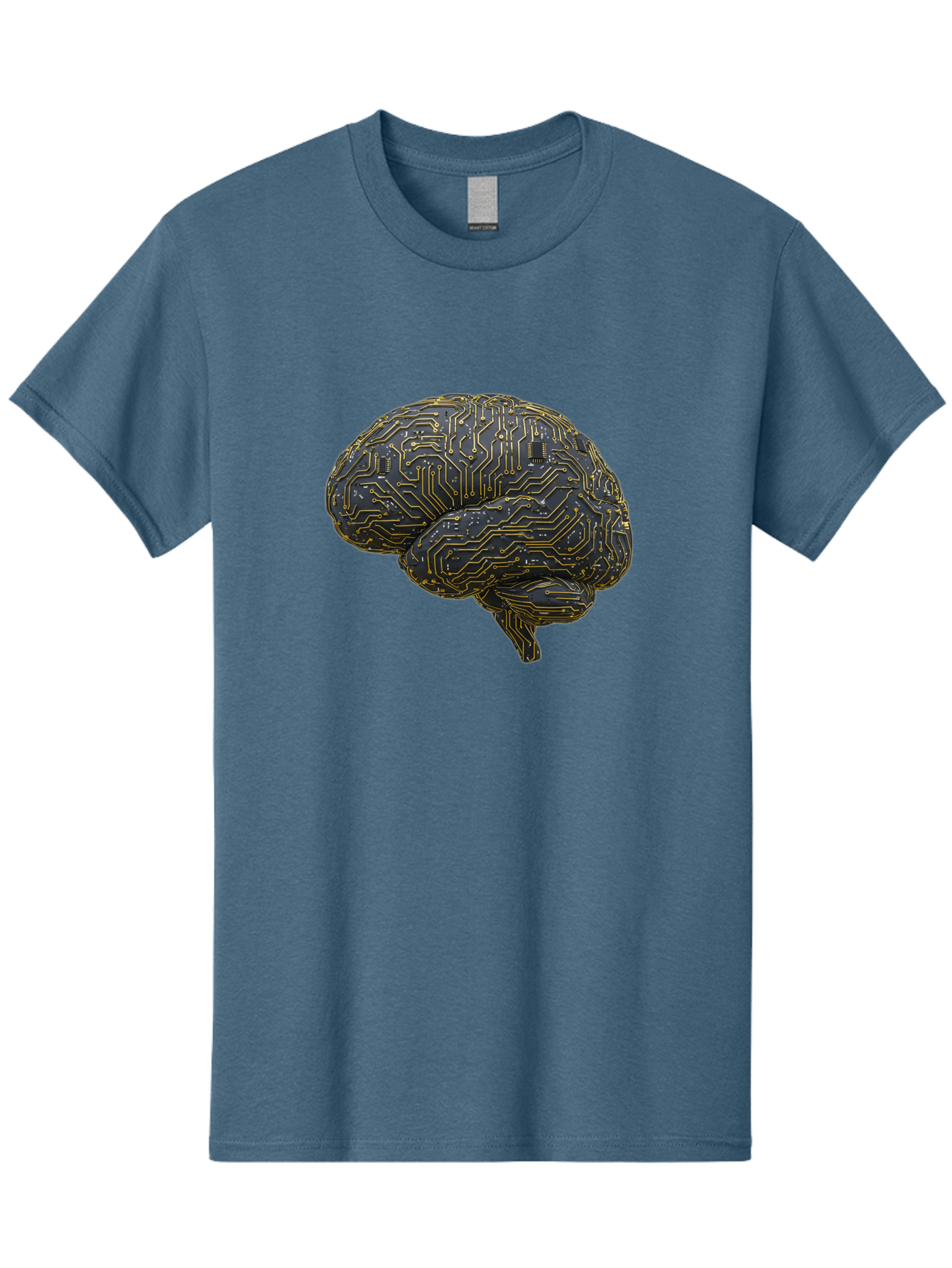 Circuit-Brain Men'S Graphic Tee, 100% Cotton, Comfortable Casual Summer Wear, Machine Washable, Human Brain, Circuit Board, Artificial Intelligence, Neural Networks, Cognitive Computing, Machine Learning, Futuristic Technology Baa319
