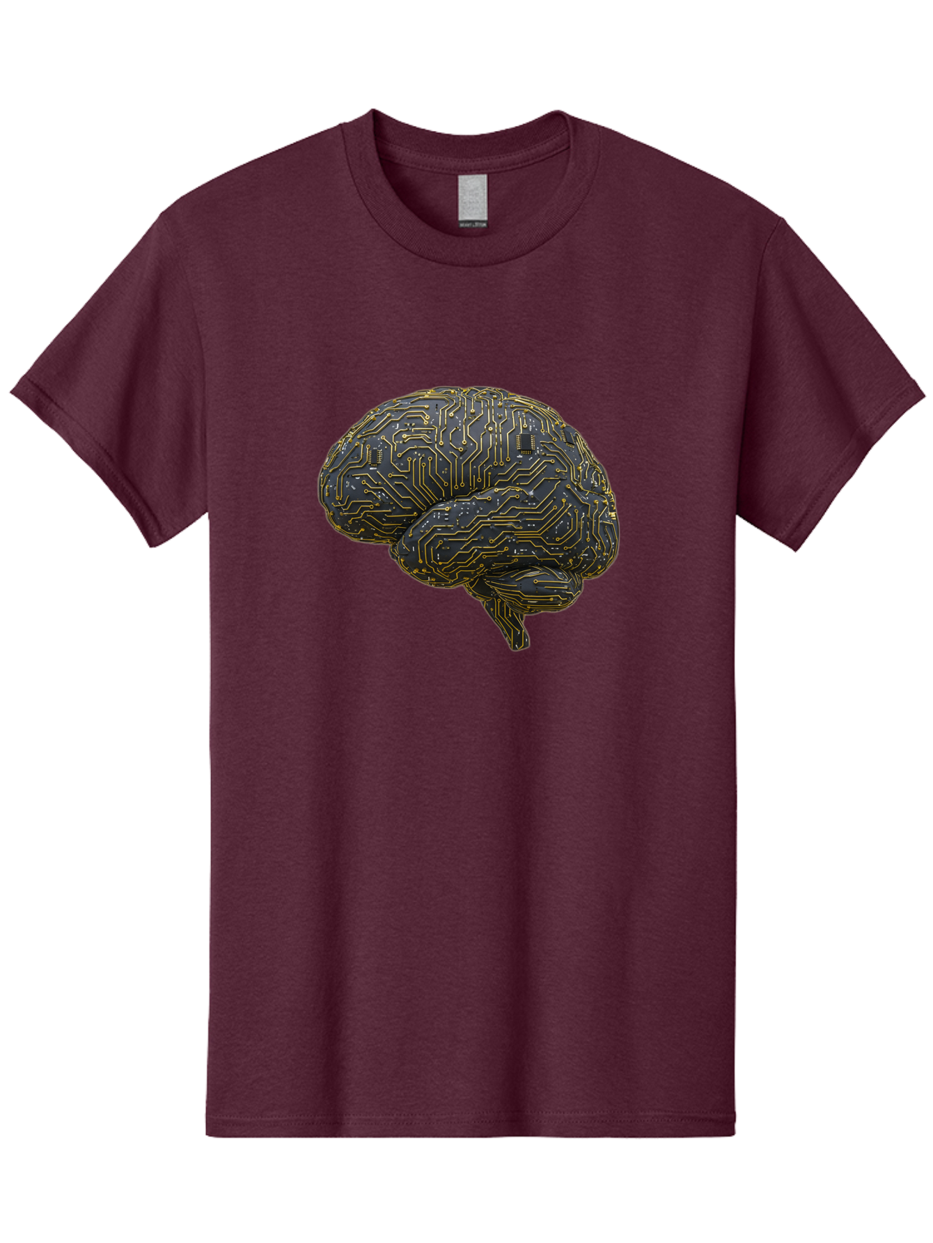 Circuit-Brain Men'S Graphic Tee, 100% Cotton, Comfortable Casual Summer Wear, Machine Washable, Human Brain, Circuit Board, Artificial Intelligence, Neural Networks, Cognitive Computing, Machine Learning, Futuristic Technology Baa319