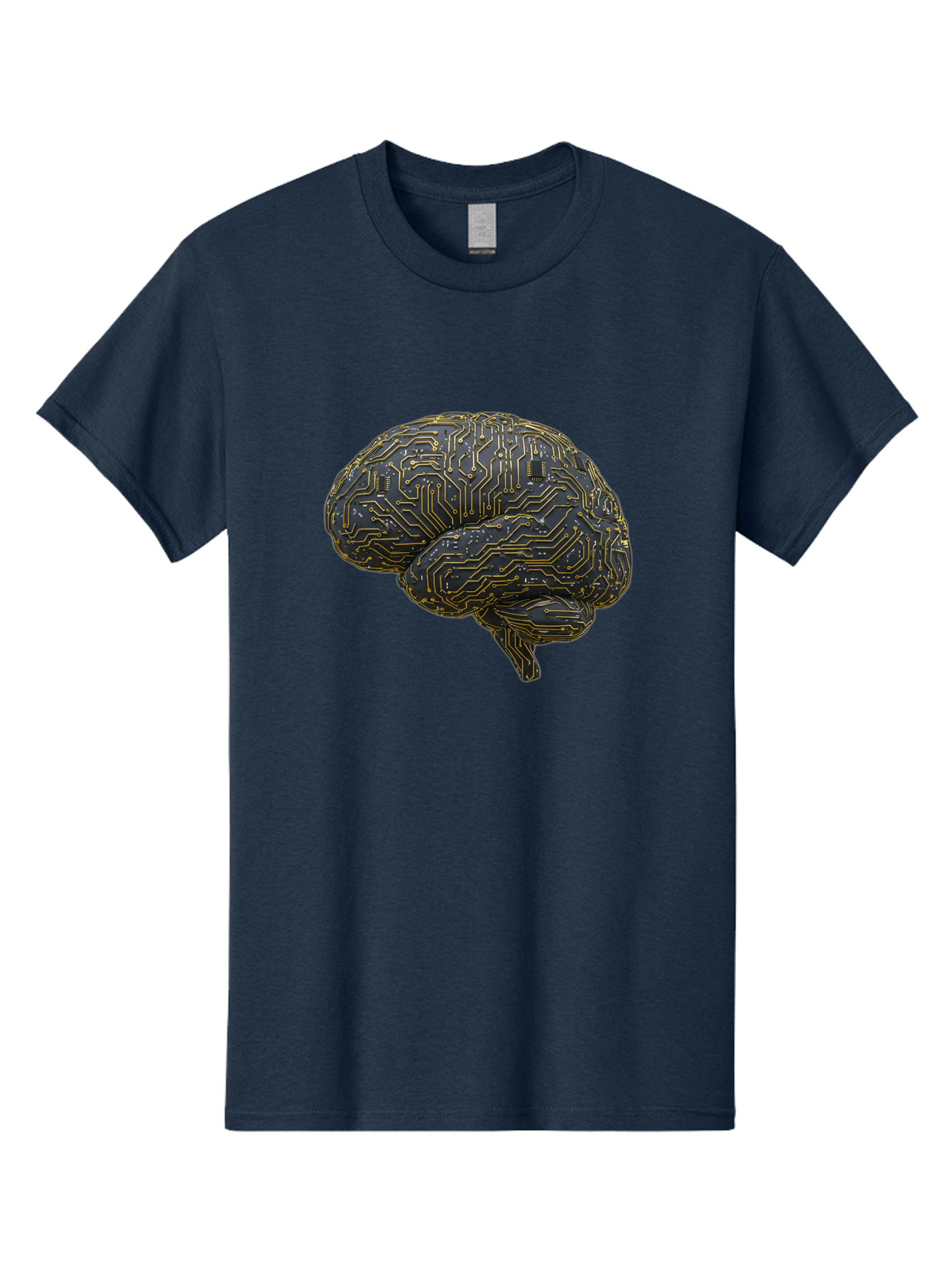 Circuit-Brain Men'S Graphic Tee, 100% Cotton, Comfortable Casual Summer Wear, Machine Washable, Human Brain, Circuit Board, Artificial Intelligence, Neural Networks, Cognitive Computing, Machine Learning, Futuristic Technology Baa319